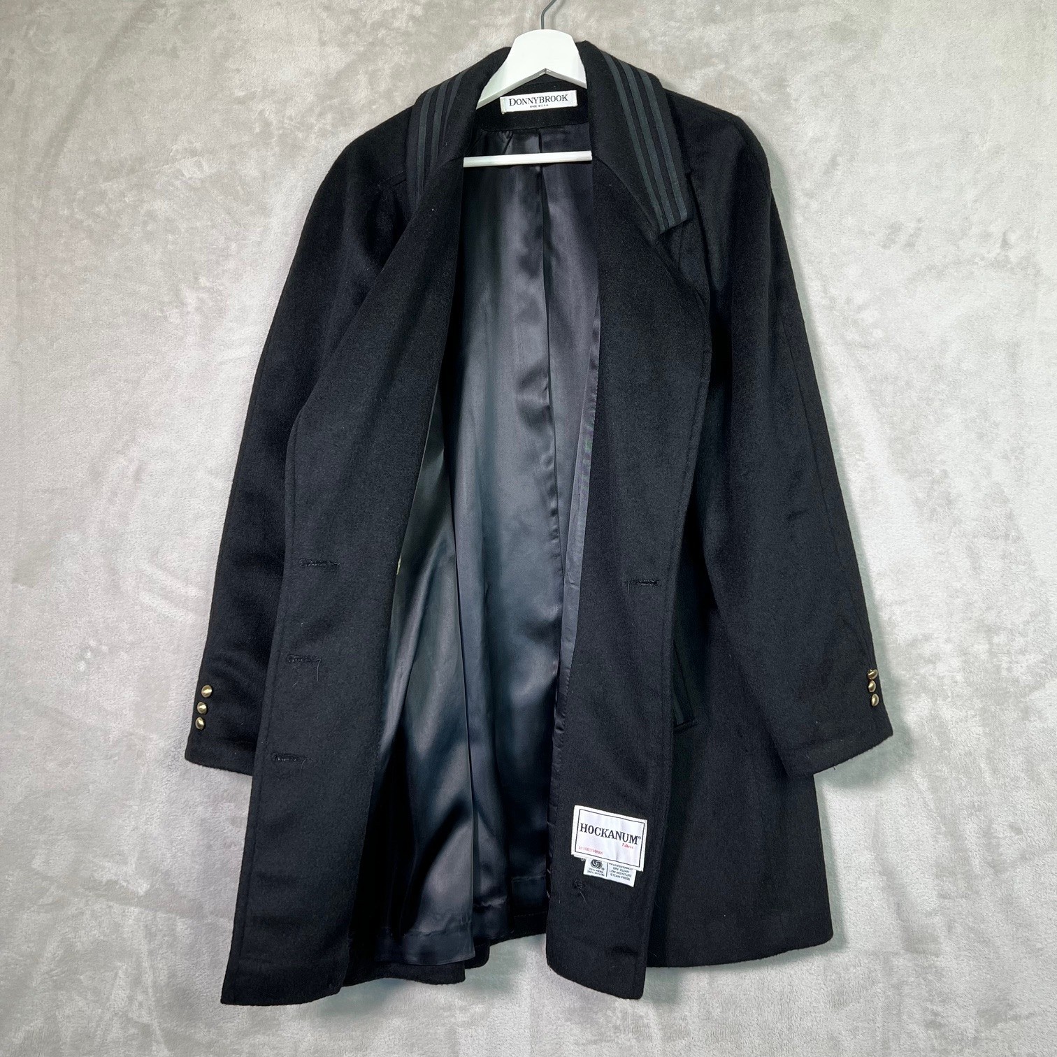 Vintage Donnybrook Black Double Breasted Nautical Coat USA XL 16