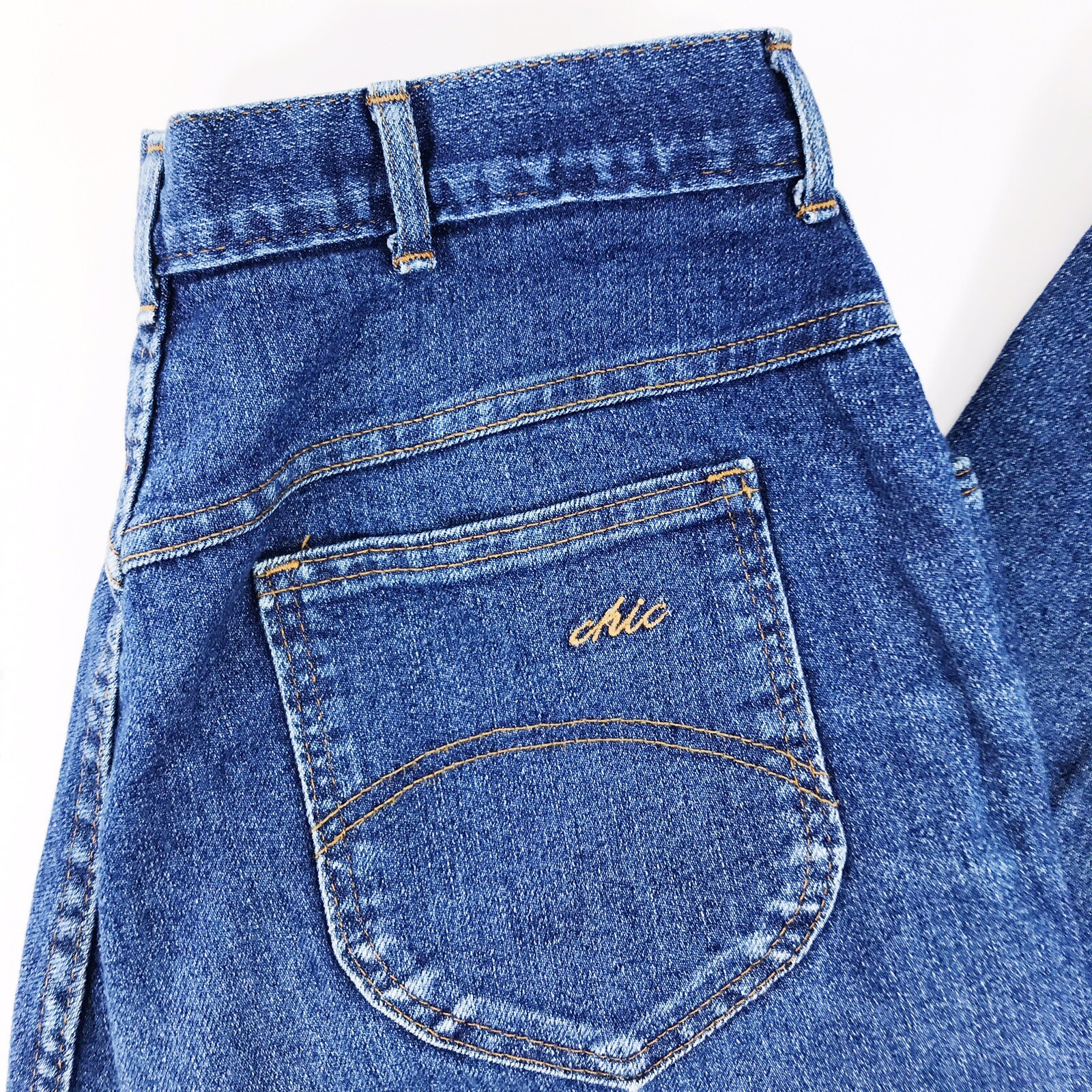 Chic Jeans Women’s 18 WP 34 x 29 Vintage 80’s Blue Tapered Leg High Waist Mom