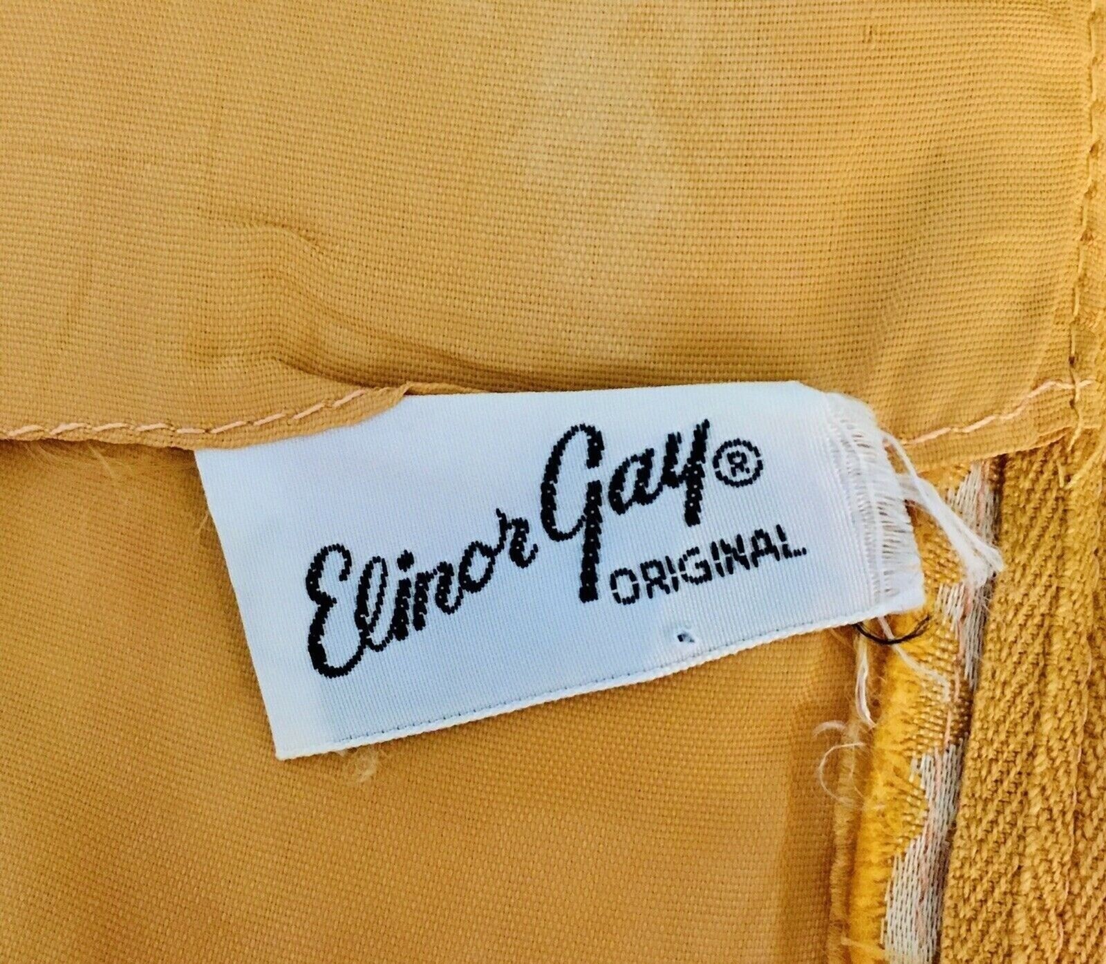 Vintage 50s Elinor Gay Original Gold Brocade Sleeveless Shift Dress Size S/M