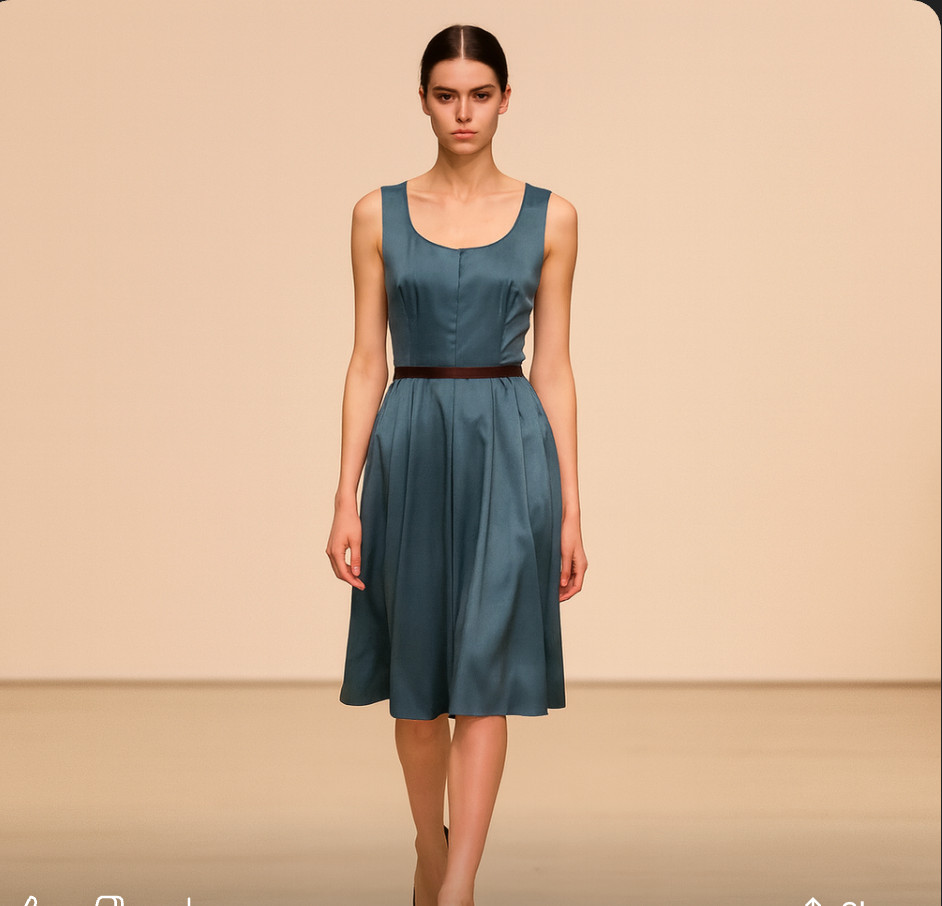 Dolce & Gabbana Vintage Teal Silk Dress Italy Sz 42 (US 4-6 S/M) ($1995)