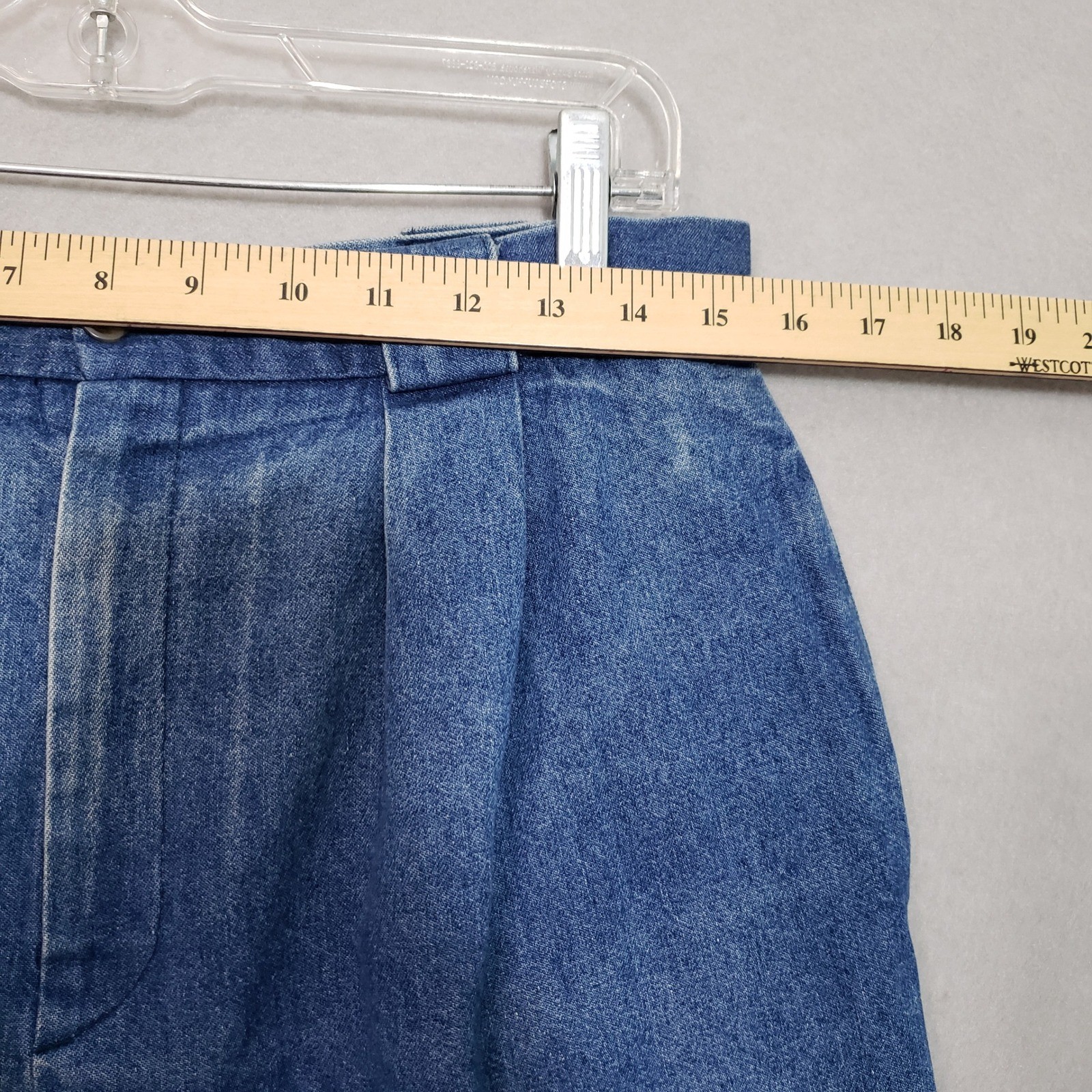 American Eagle Womens 31 Vintage Denim Midi Skirt Blue Pleated High Waist 90s