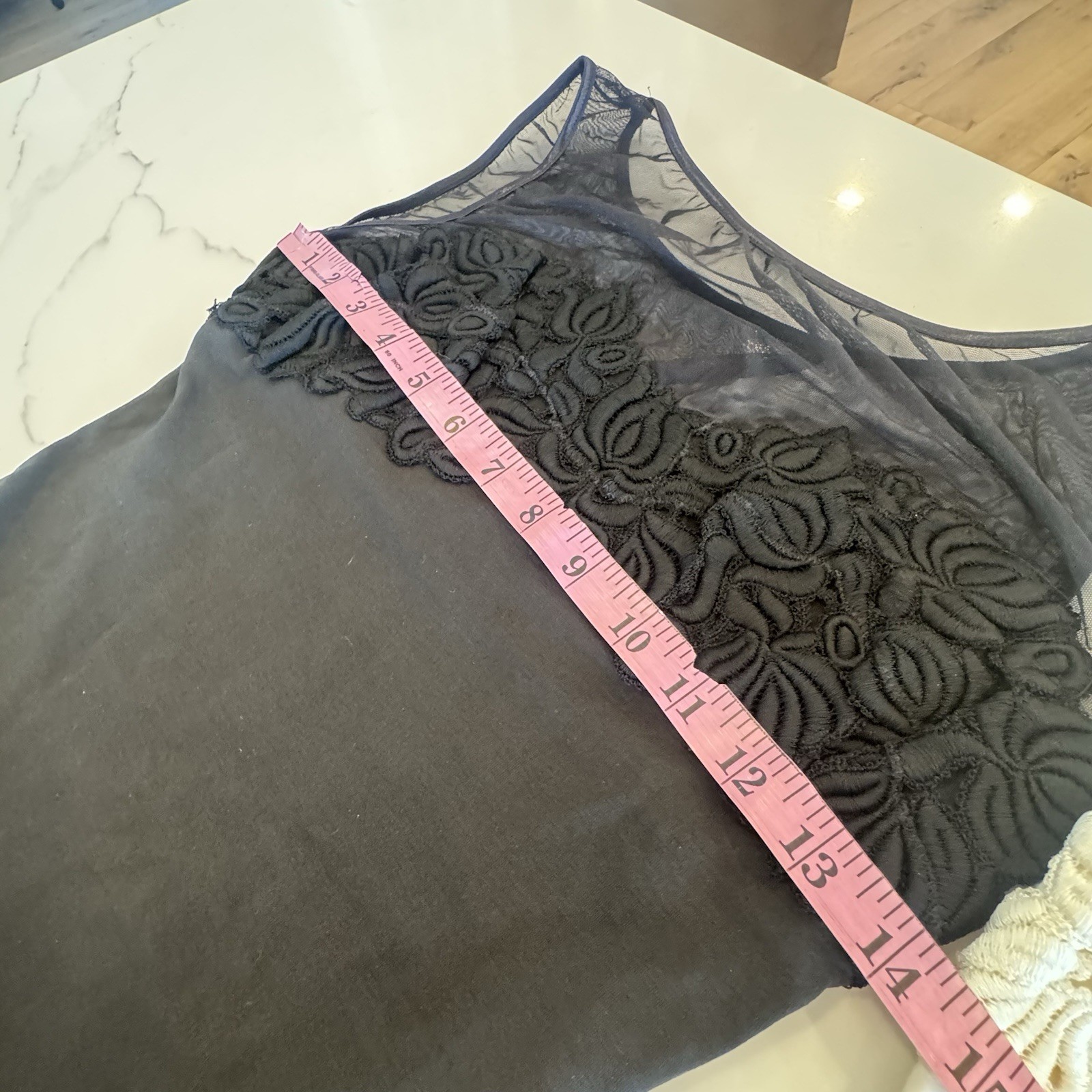 Vintage Lynn La Cava Bodysuits Lots Of 2 Sheer Floral Black & Cream Sz. Large