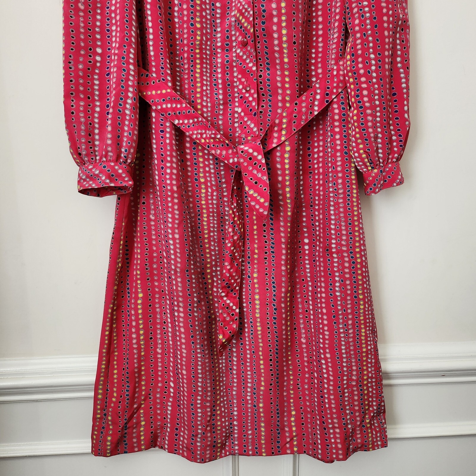 Vintage Schrader Sport New York 100% Polyester Belt Dress 10 Made in Korea