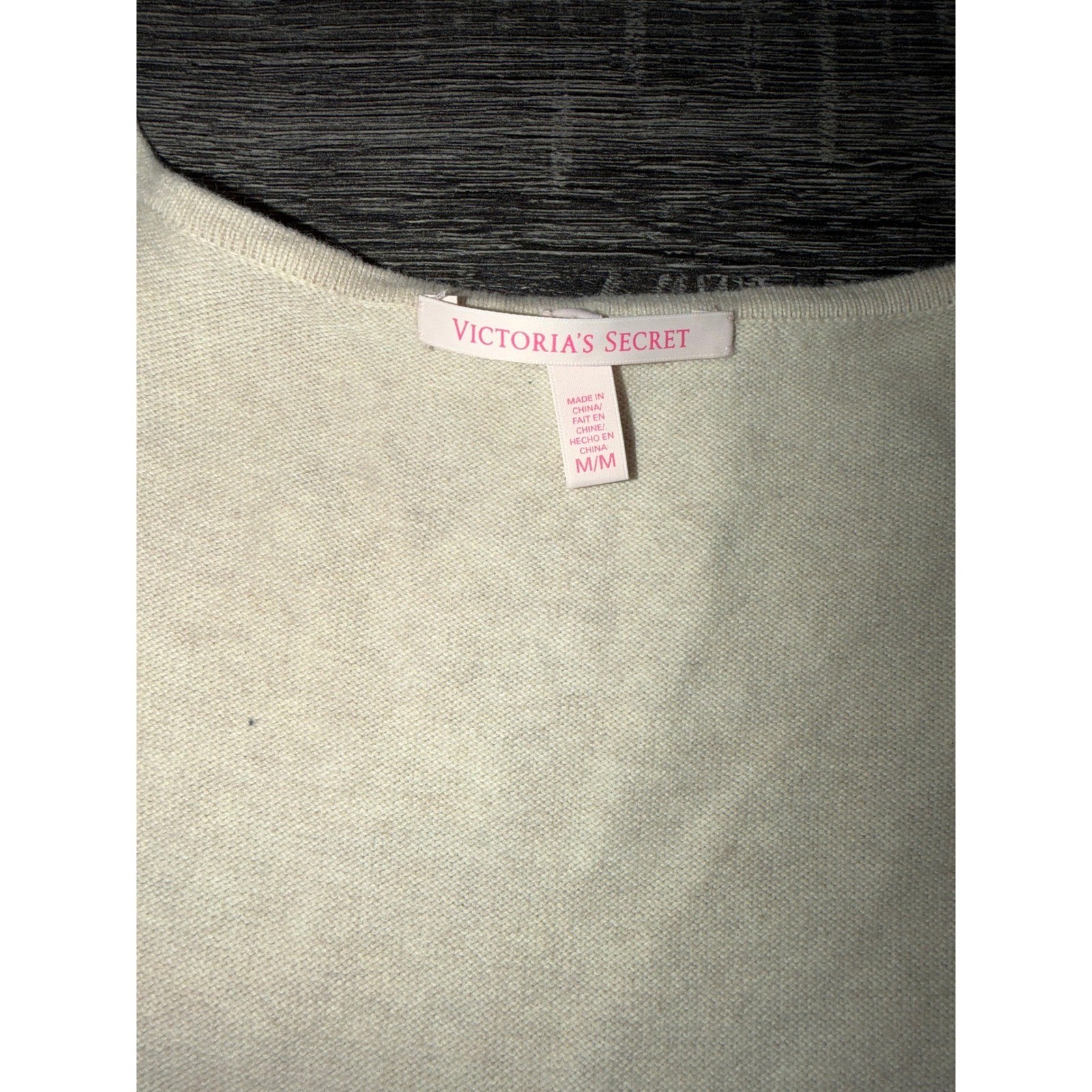 Victorias Secret Oatmeal Beige Pointelle Knit Scoop Size M Coquette Balletcore