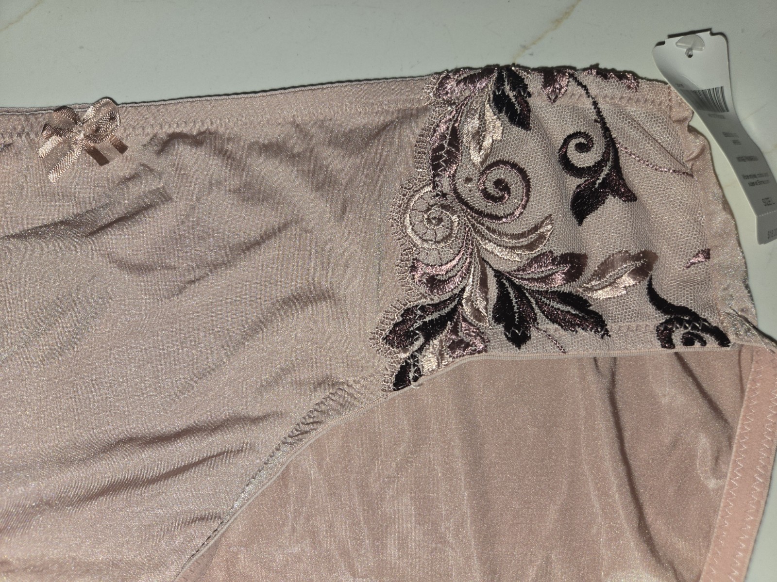 Vtg. NWT SOMA Sensuous Lace Hipster Panties Size Large Pink Marsala RARE!