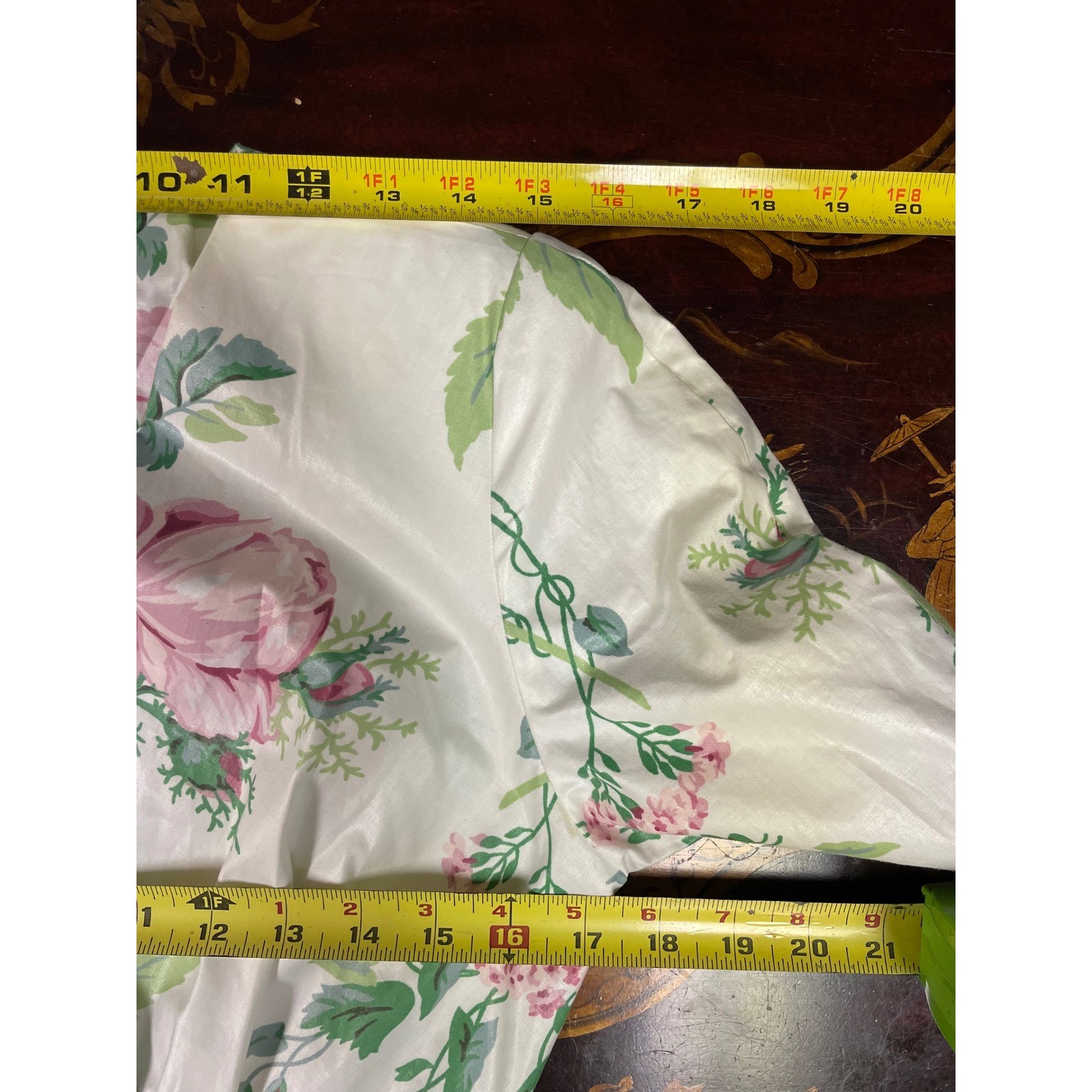 Vintage White Pink Rose Floral Fit Flare Dress Short Sleeve Cottage Romantic 6