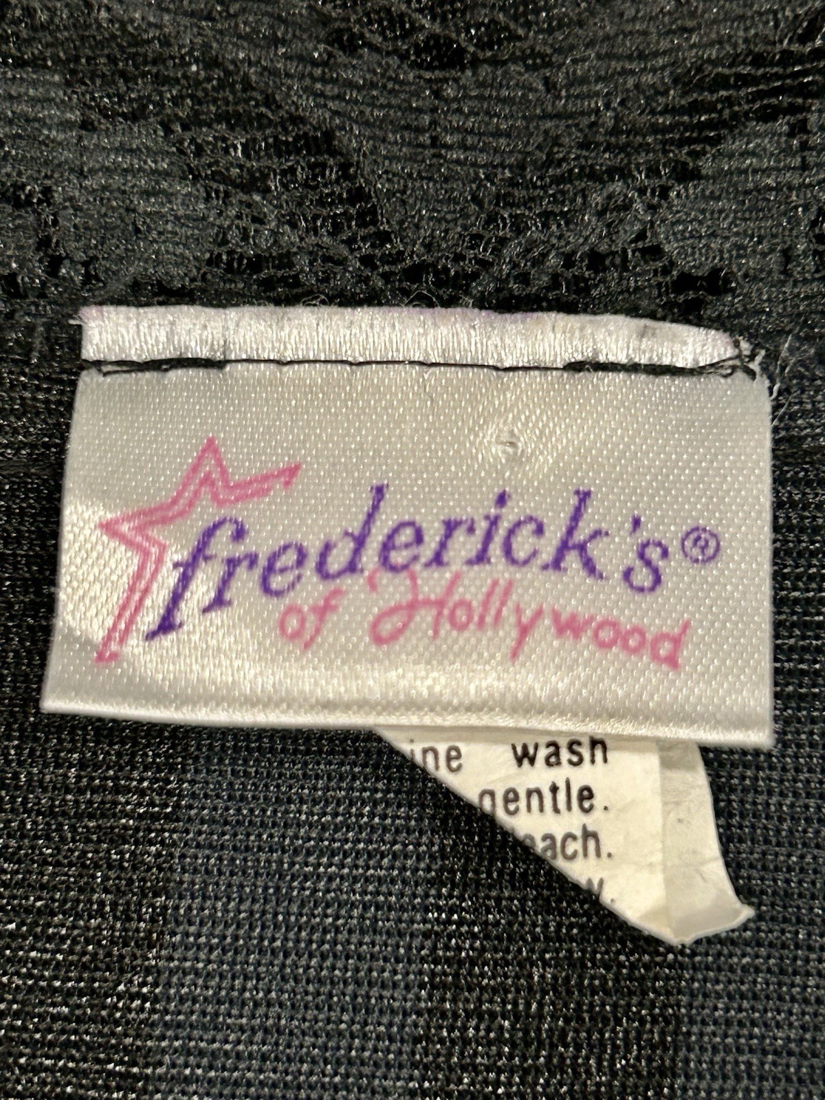 Fredericks of Hollywood Black Lace Satin Robe Womens Medium Lingerie Boudoir
