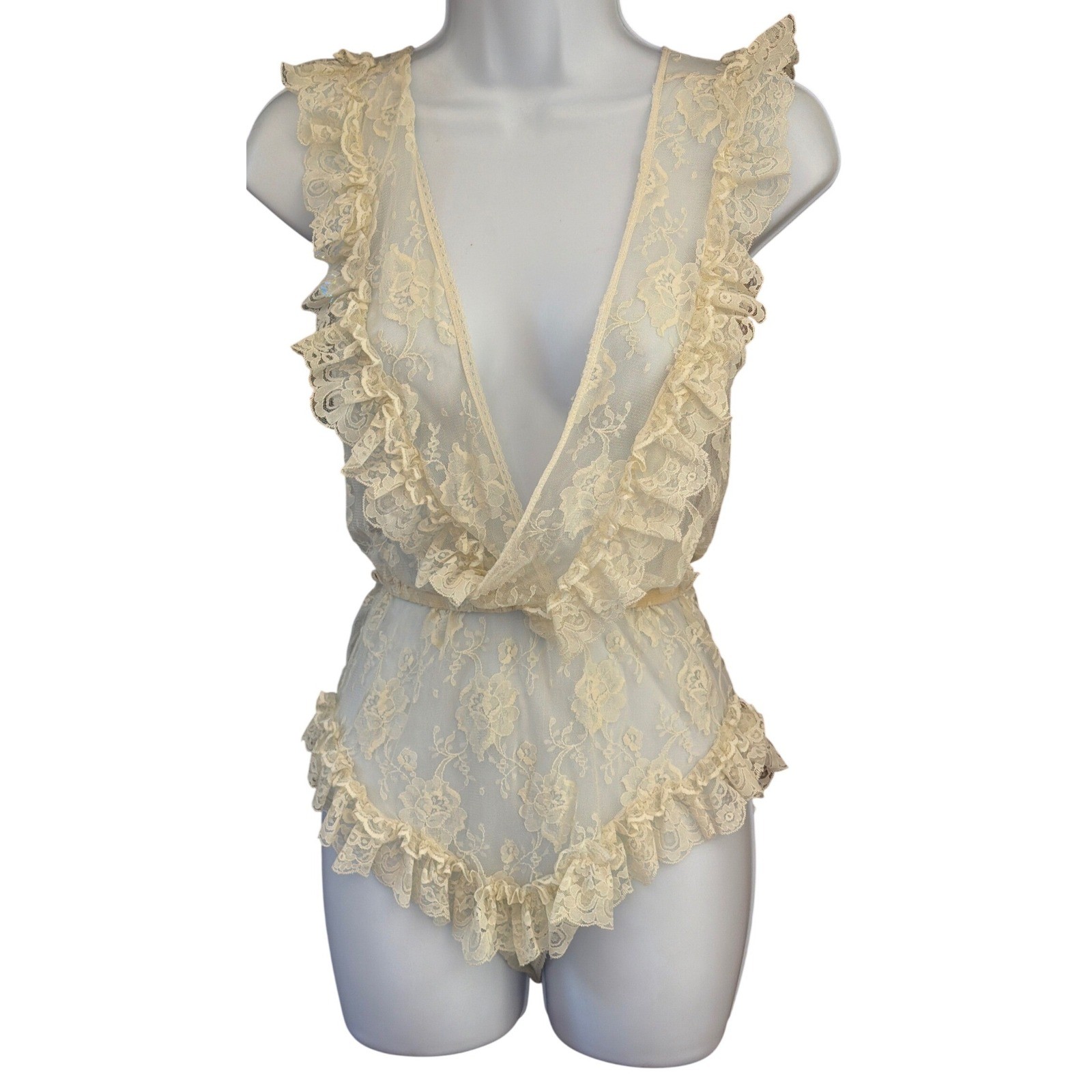 Vintage Night N Day Lace Teddy Coquette Angelcore Bridal Romantic Fairycore