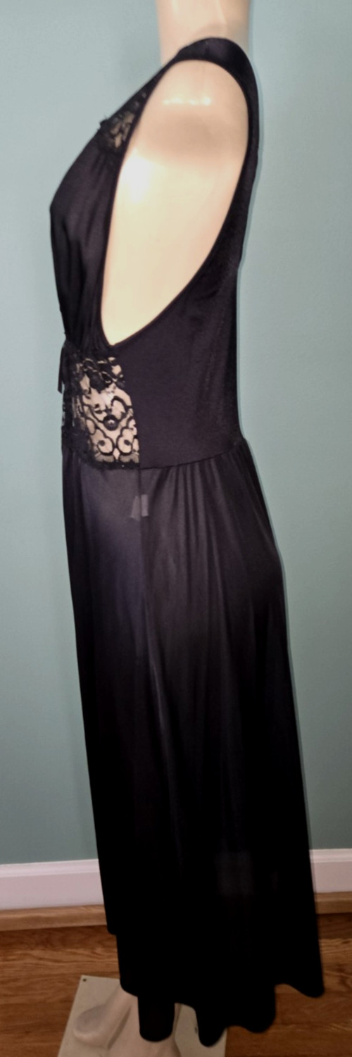 Adonna Black Olga Style Nightgown Size Small