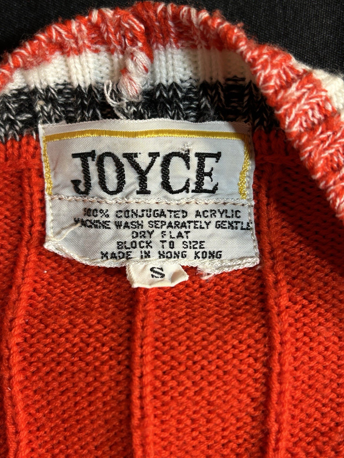 “Joyce”MadeIn HongKong ConjugatedAcrylic SizeSmall SelfTie Belted Sweater 60-70s