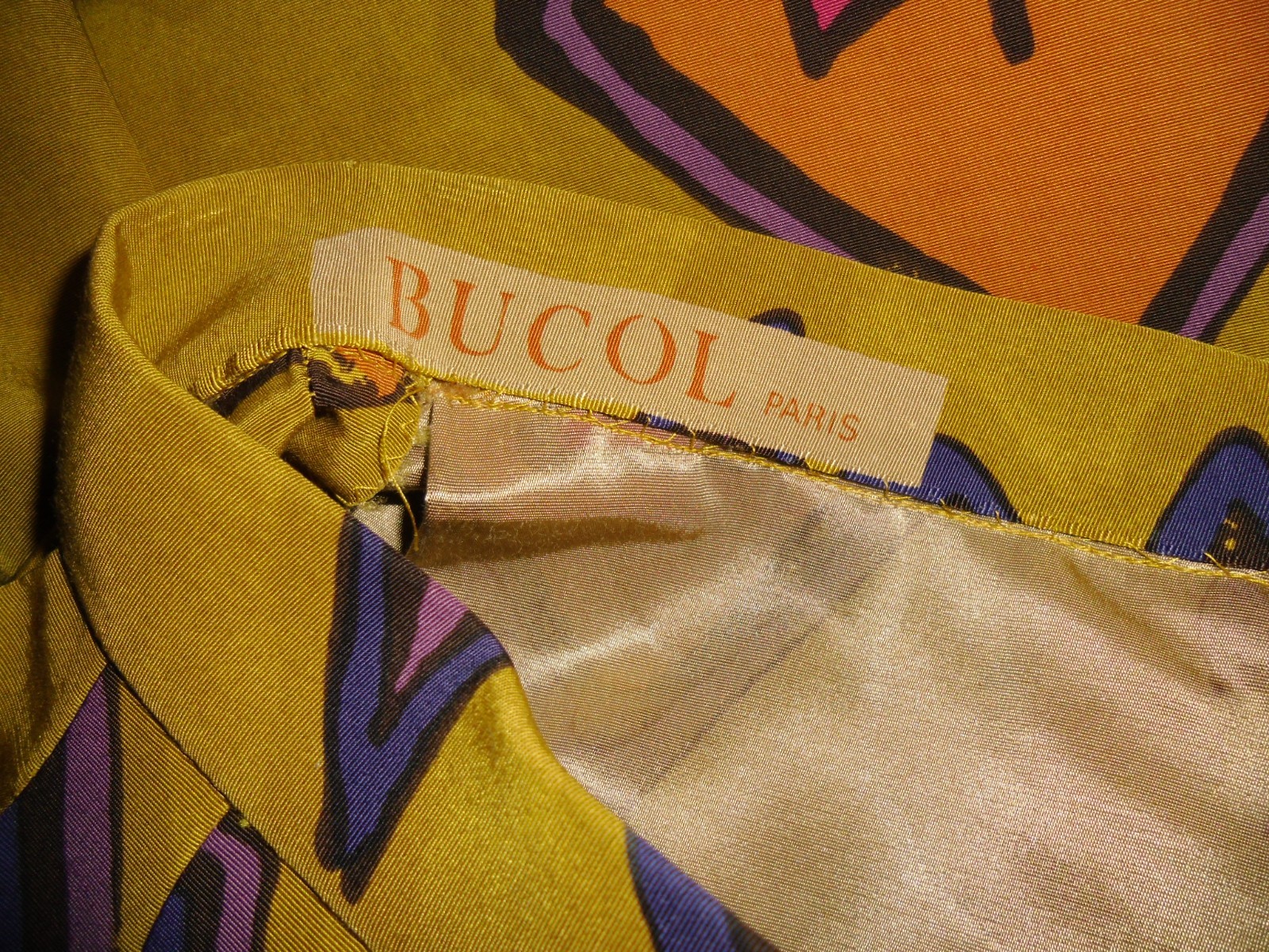 Bucol Paris vintage 70’s skirt midi skirt size XS print skirt multicolored – RARE!