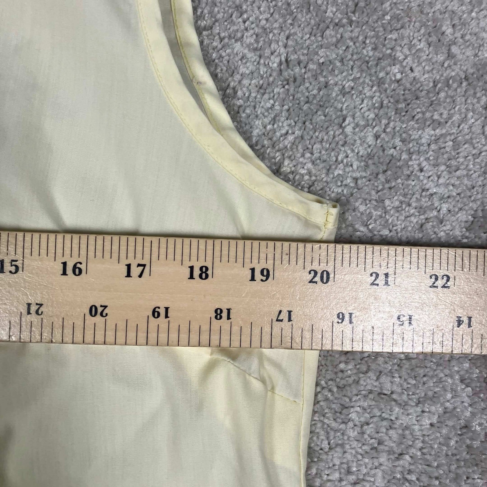 VTG 70s Sears The Fashion Place Womens Sleeveless Button Up Shirt Yellow Pastel