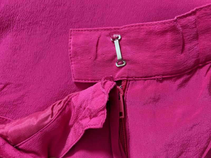 Skirt Hot Pink Vintage Silk Anne French Midi Straight Pencil Below Knee Mod 12