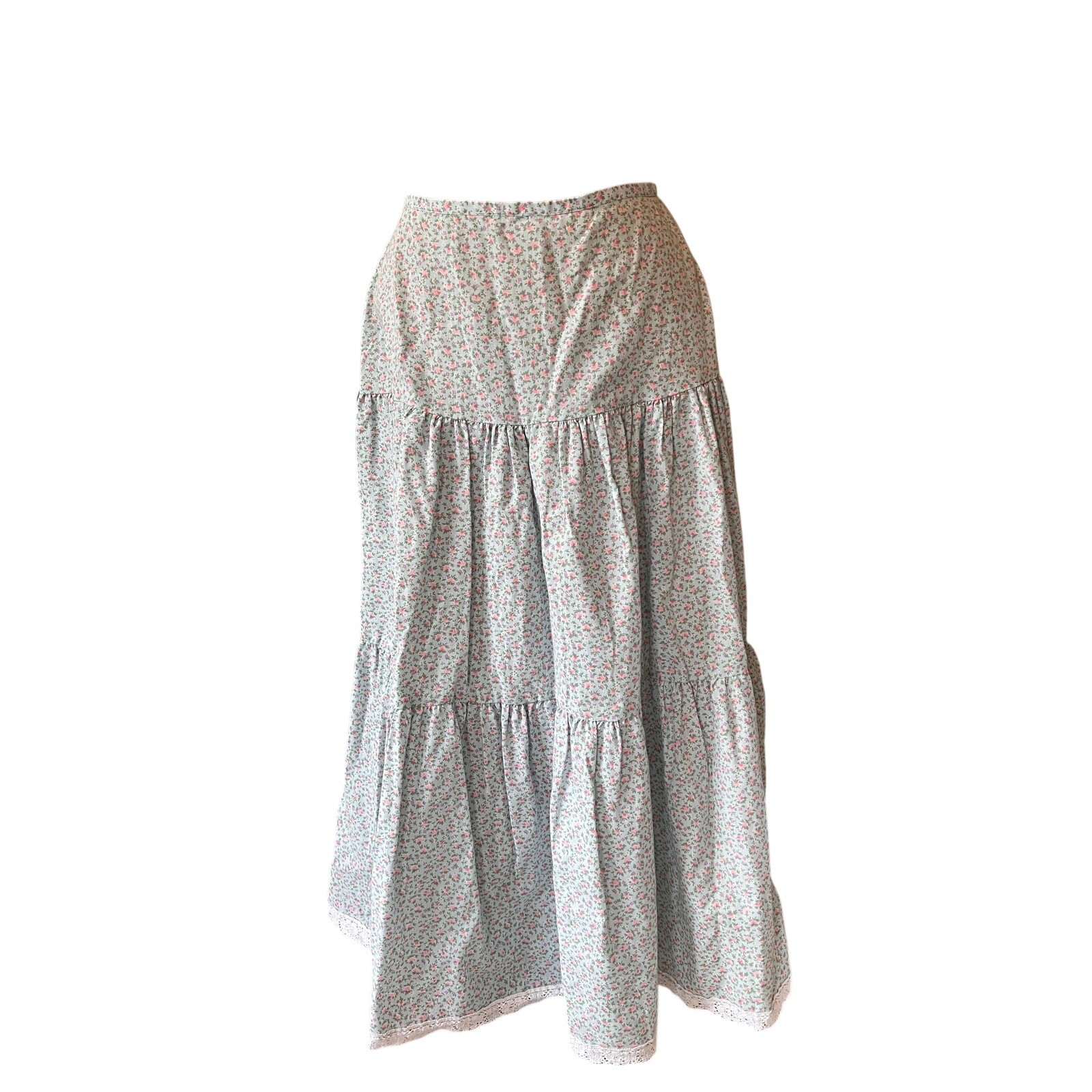 Vintage 70s floral prairie boho tiered skirt cottage core You Babes small