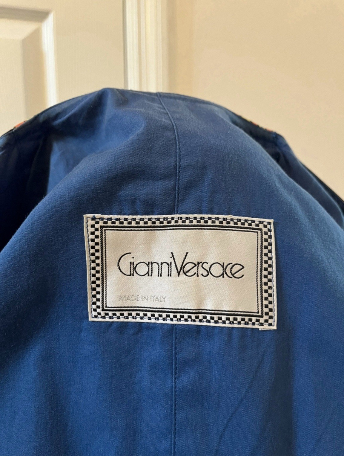 Vintage GIANNI VERSACE Multicolor 100% Cotton Jacket, Made In Italy, Signed