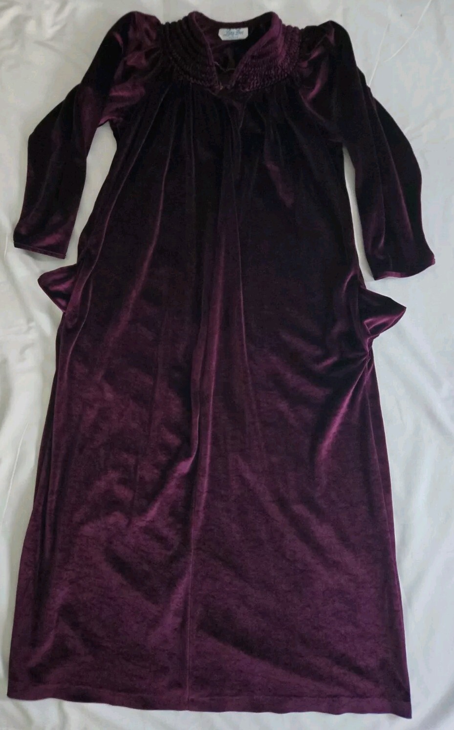 VTG Robe Lara Dee By Charm Warm Fleece Zip Lounge Housecoat 2 Pocket Purple Sz L