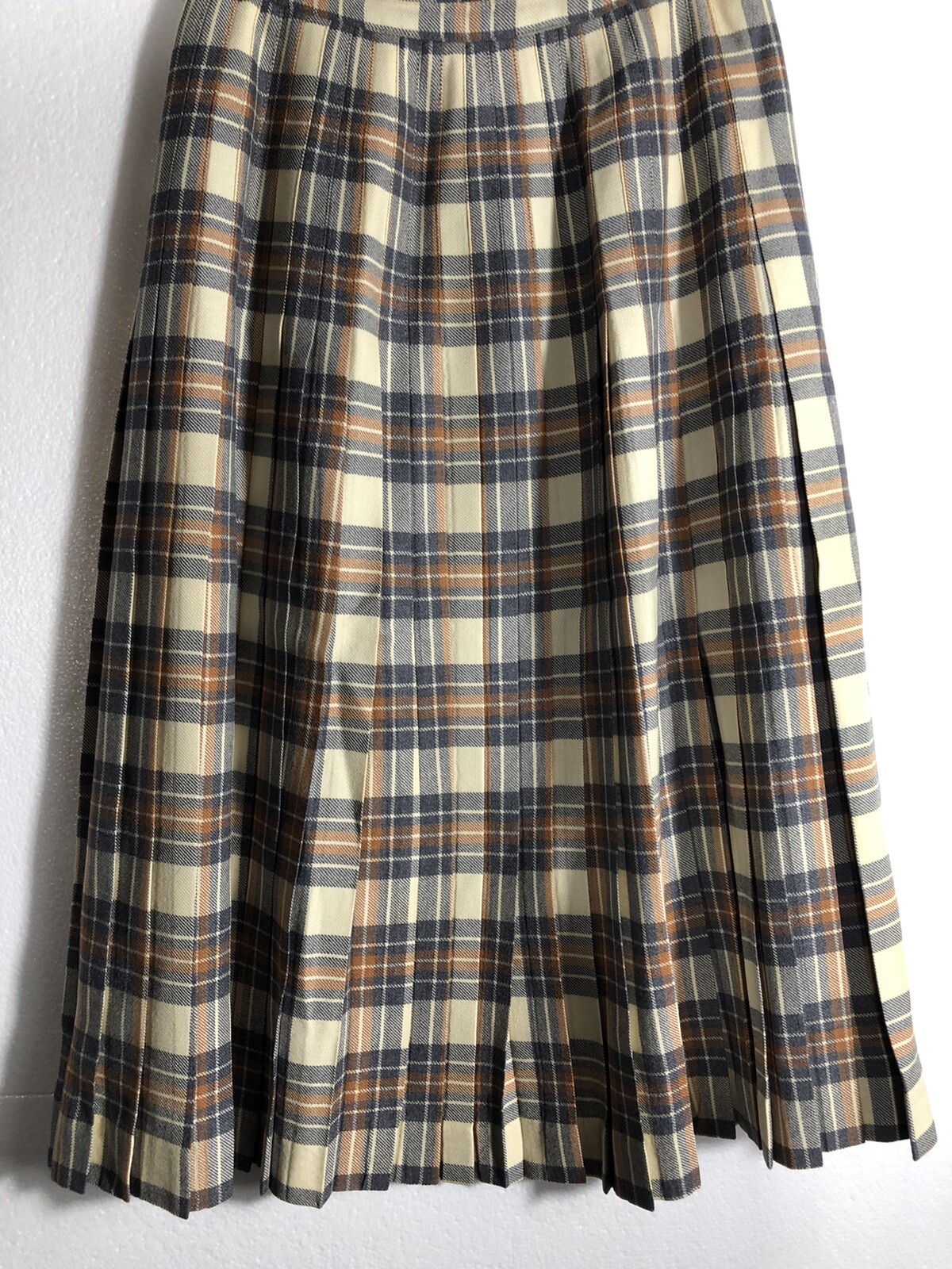 ALJEAN Canada Fine Wool Plaid Pleated Vintage 1976 Skirt Tartan 26” WAIST