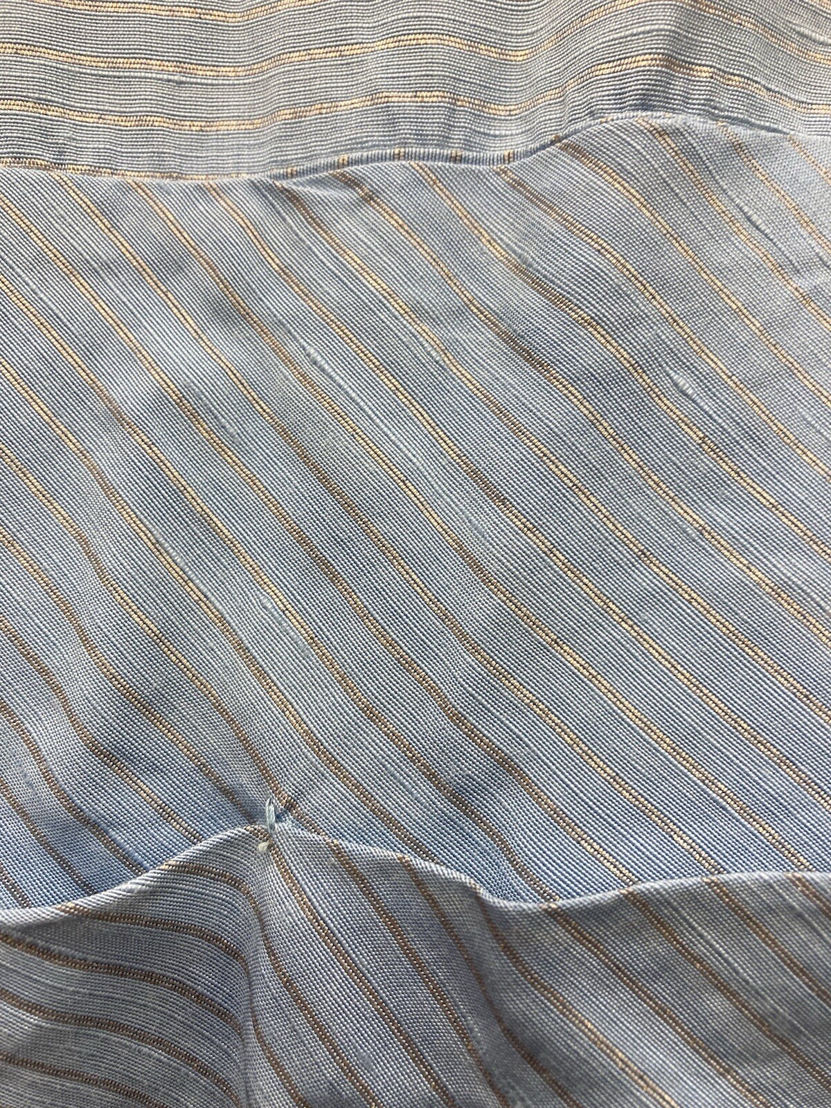 SILVER STRIPES 1950’s Icy Blue Dress w/ Draped Back Bow Metallic Silver Stripes