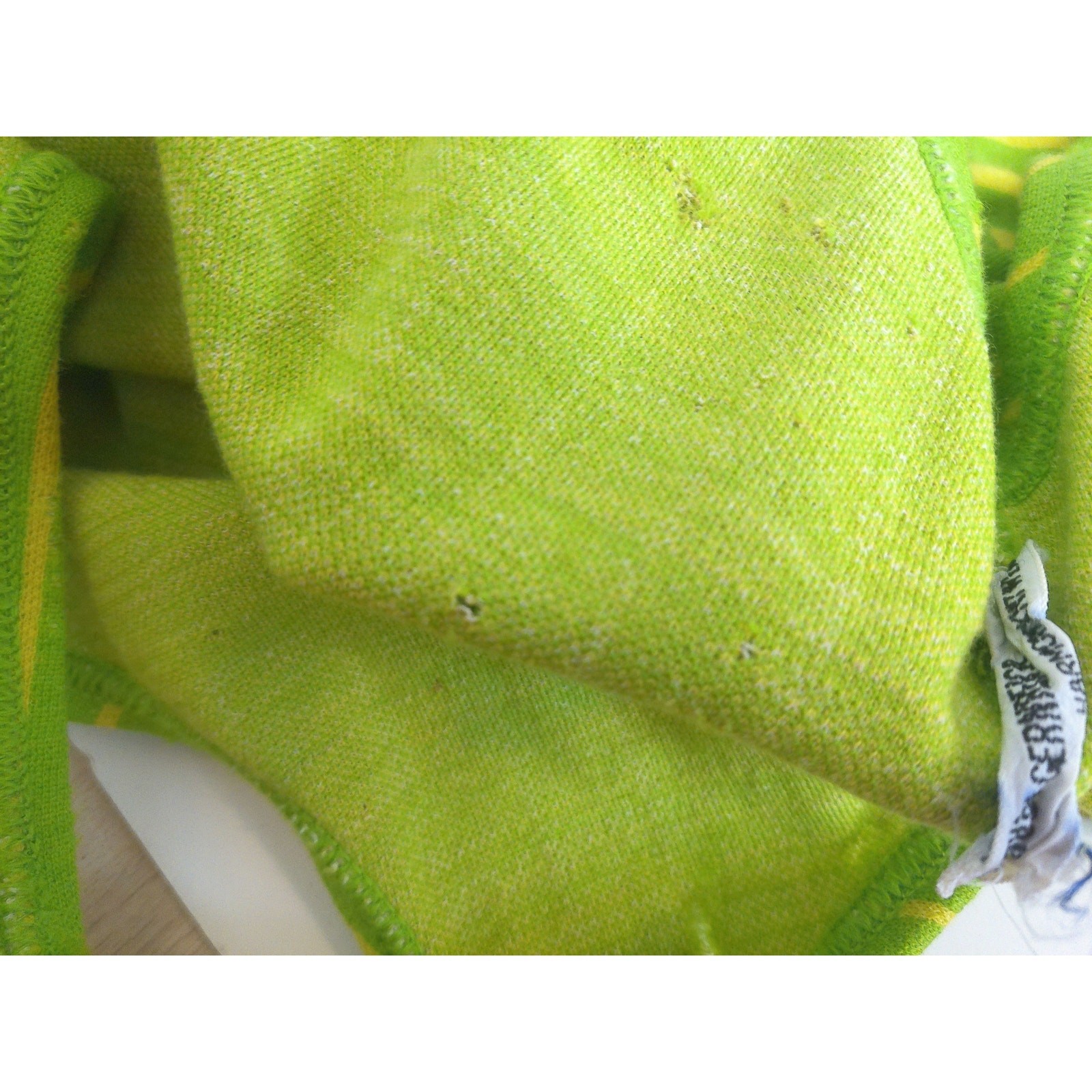 Vtg 1960s Rudi Gernreich Harmon Knitwear Cut Out Swimsuit Green Striped Size 14