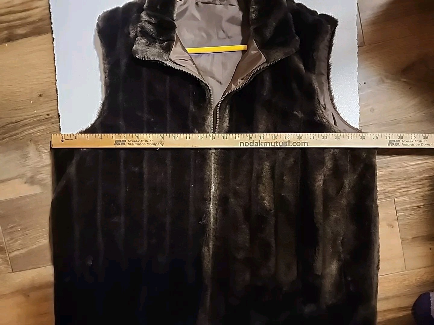 VTG Faux Fur Vest Women’s Full Zip DARK Brown Black Sleeveless sz XL Big&Tall