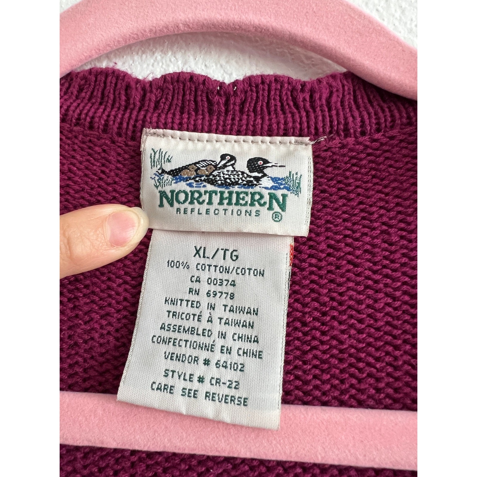 Vintage 1990s Northern Reflections Floral Knit Sweater Vest XL Grandmillennial