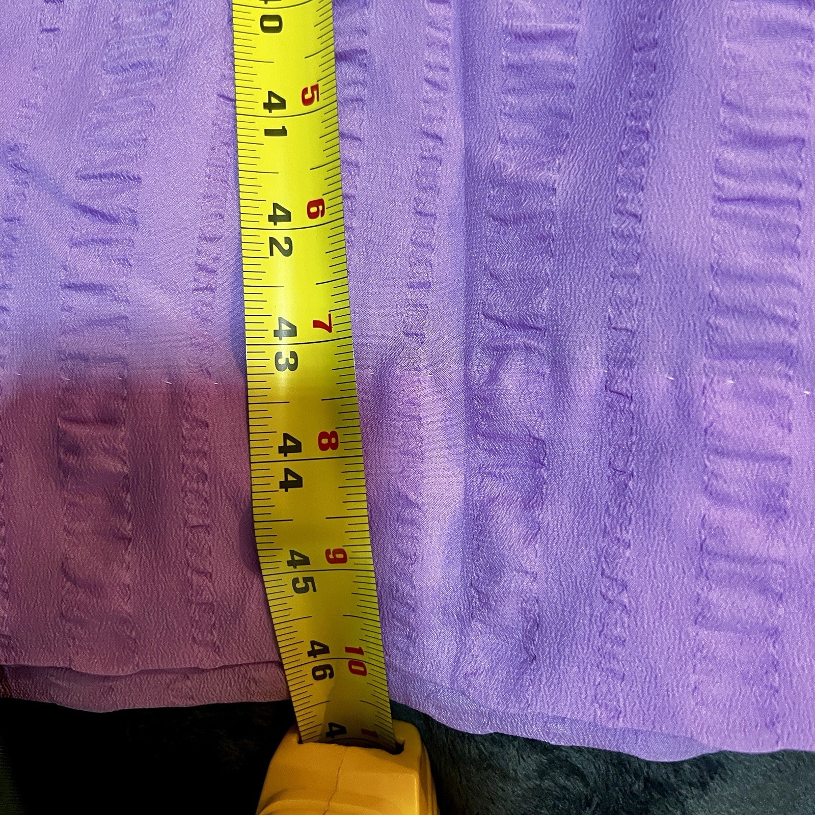 Vintage Wms Lavender Lace Trim Crepe Knit Grannycore Retro Preppy House Dress L