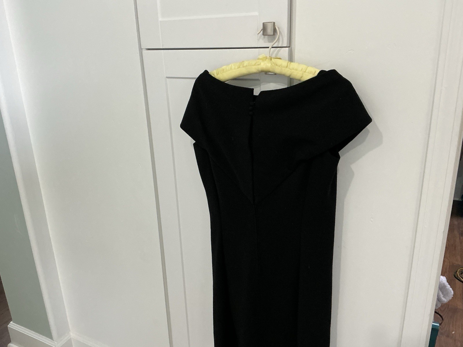 Pauline Trigere Vintage Rare Black Wool Sleeveless Cocktail Dress