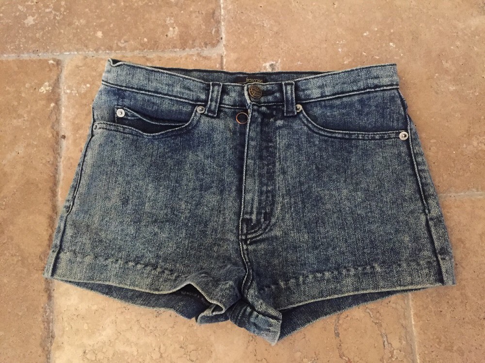 LIPS Jeans NYC VINTAGE! 80’s Dk Acid Washed High Waisted Francois Jean Shorts 26