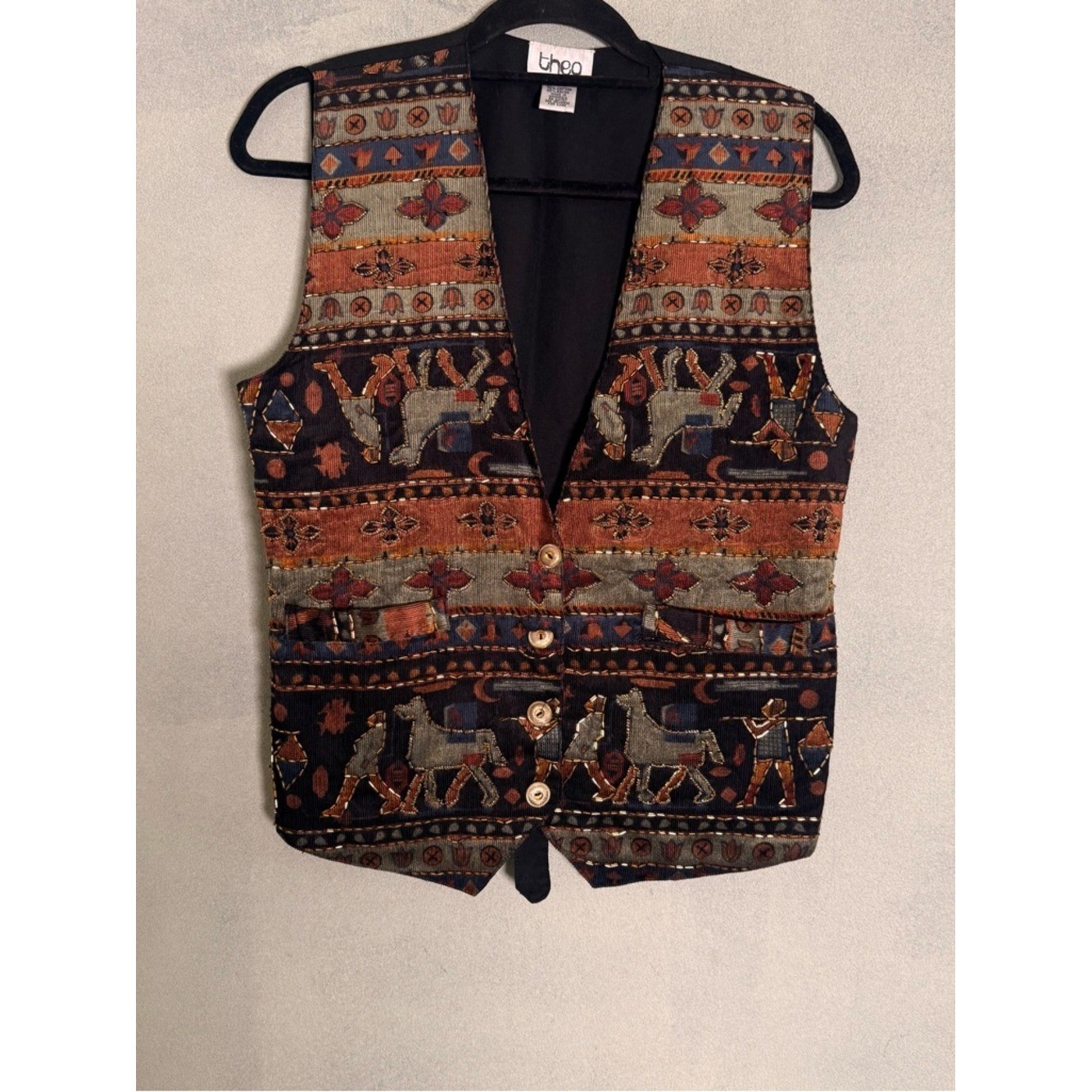 Vintage Theo Women’s Vest Whimsy Artsy Size M