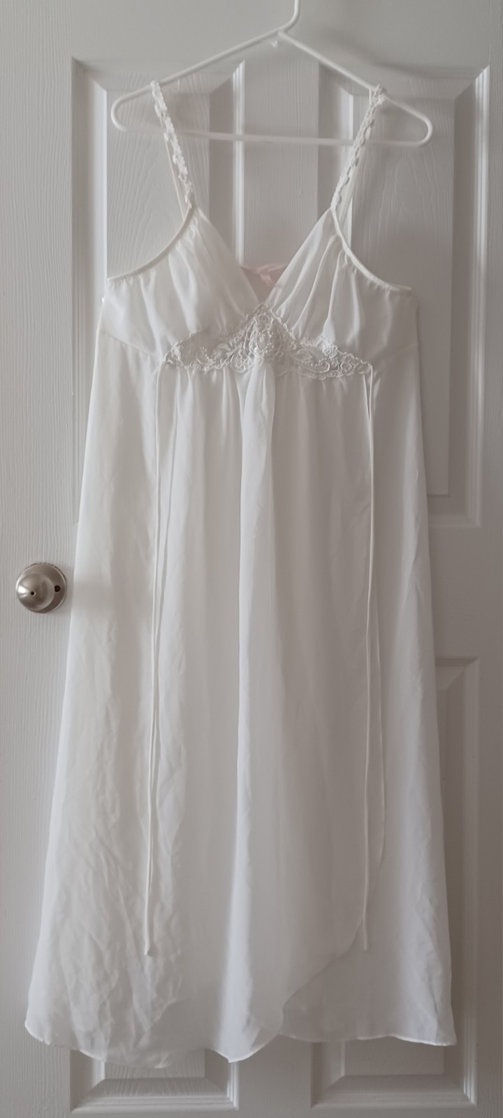 Blossom Intimates White Chiffon Nightgown Large Empire Waist Bridal Semi-Sheer