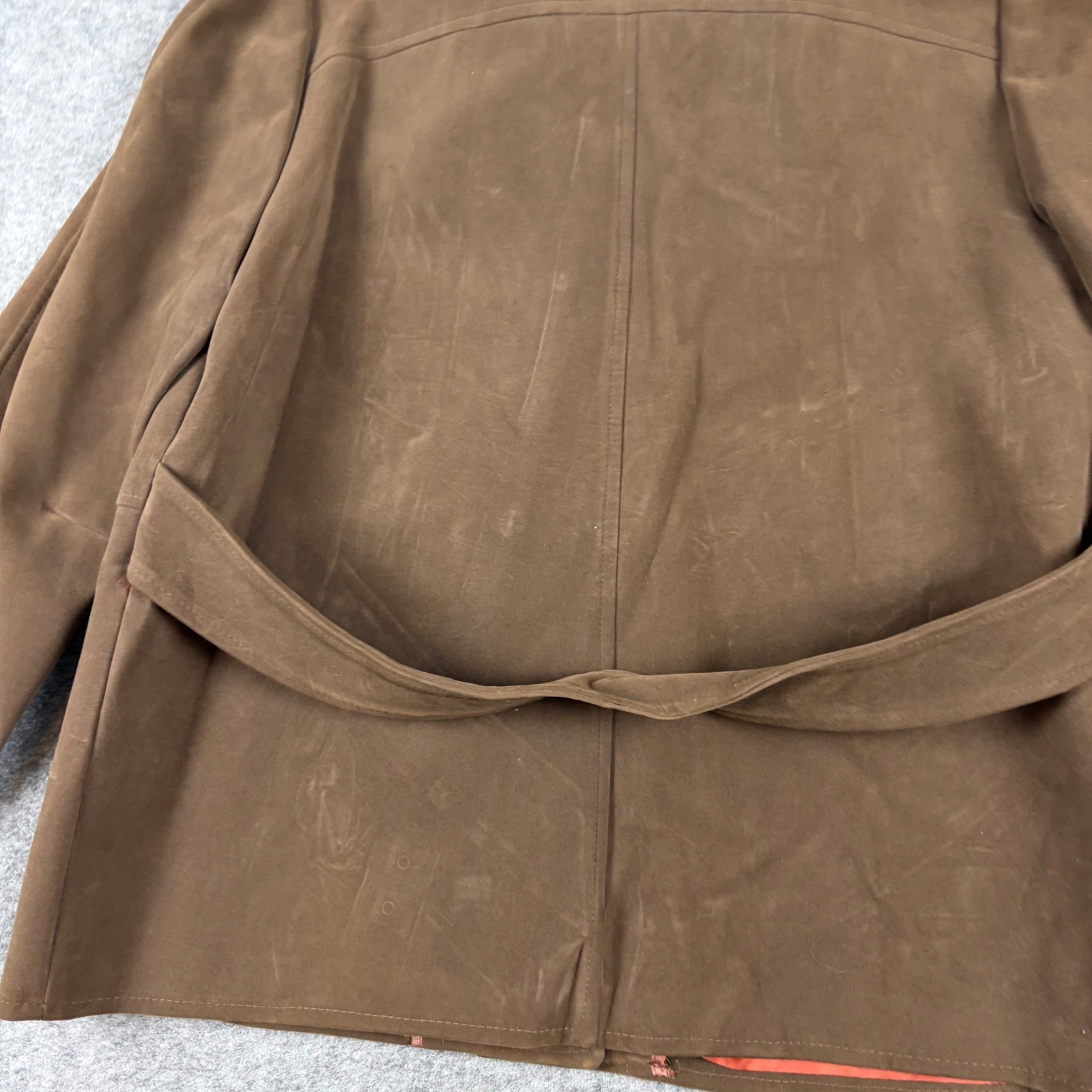 Sears Napoli Suede Jacket Womens Brown Faux Suede Vinyl Vintage 70s Coat