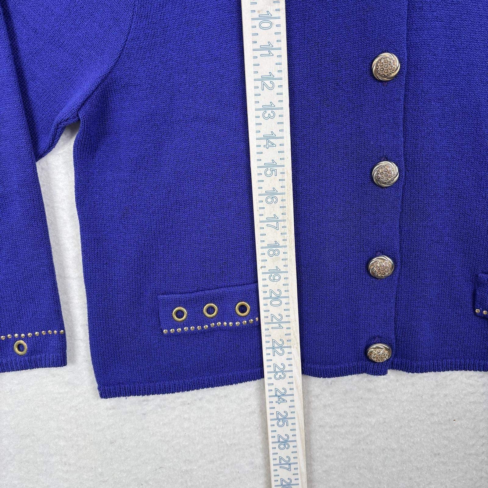 Vintage Laura by Alyzia Royal Blue Knit Cardigan Pants Set 18 Classic Old Money