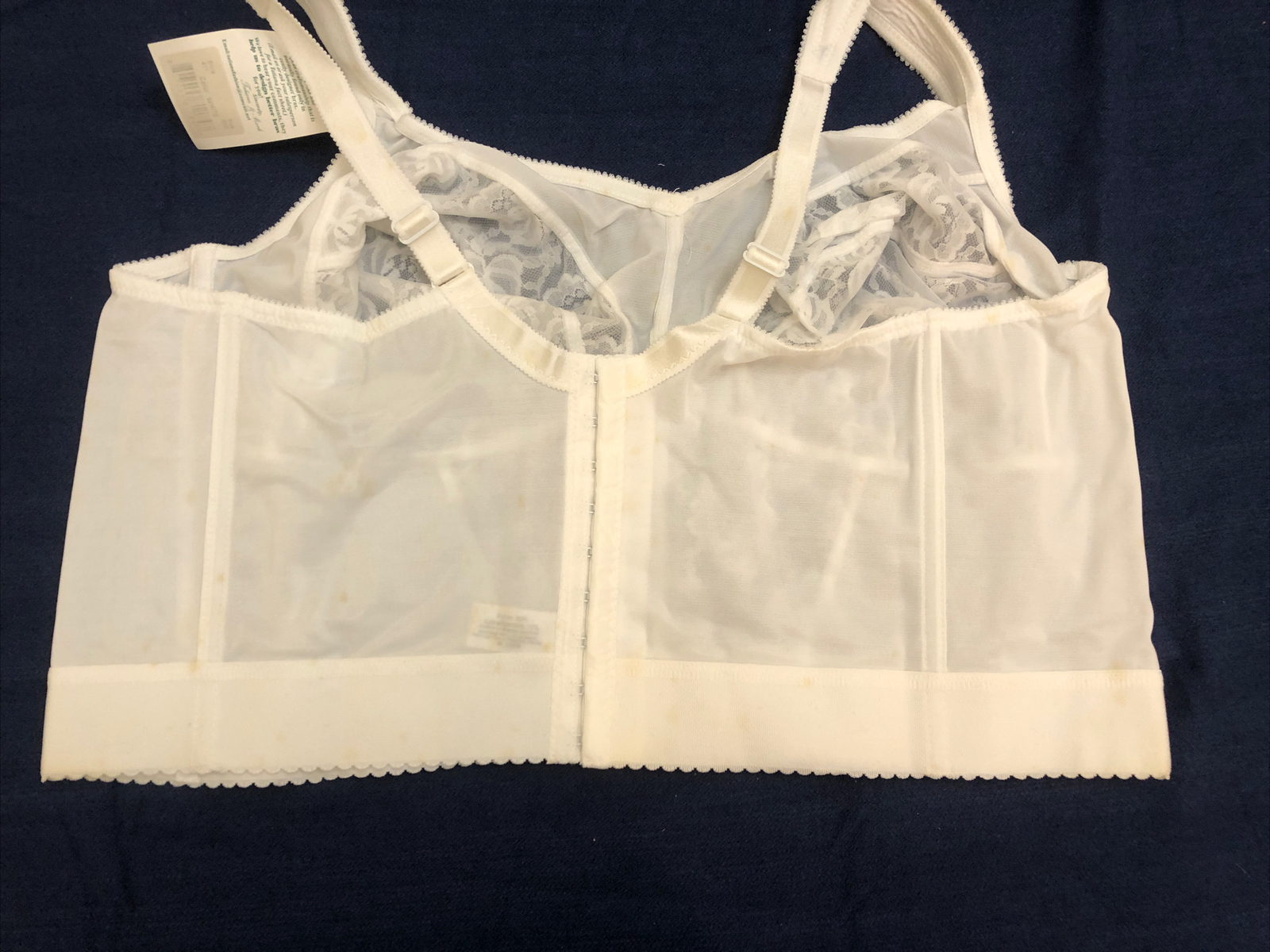 LONG LINE BRA VINTAGE LINGERIE 50D STRETCH BRA Pin Up White New With Tags