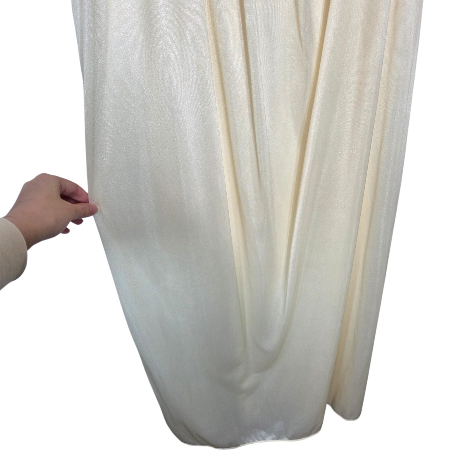 Vintage Empire Waist Lace Slip Dress Y2K Cream White Dainty Feminine Coquette S