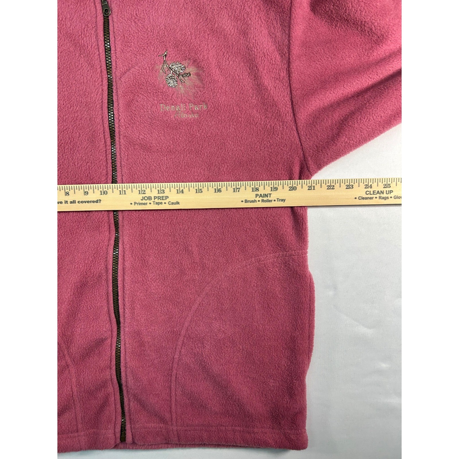 Tipsy Denali Park Alaska Fleece Jacket Womens Medium Pink Full Zip Pinecone