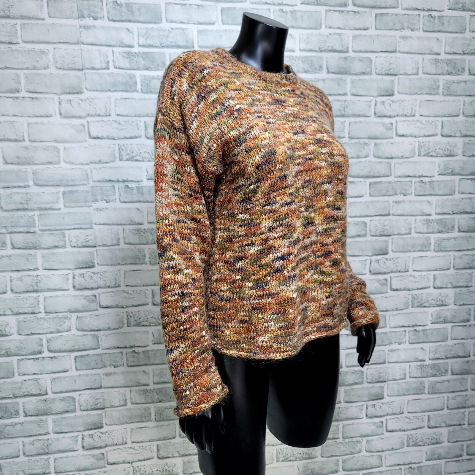 Bravo Vintage Space Dye Knit Sweater Womens M Multicolor Wool Blend Chunky