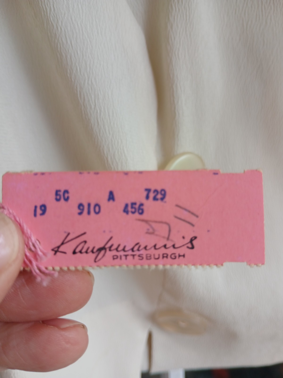 Vintage 1960s NWT Cream Blouse and Skirt Set