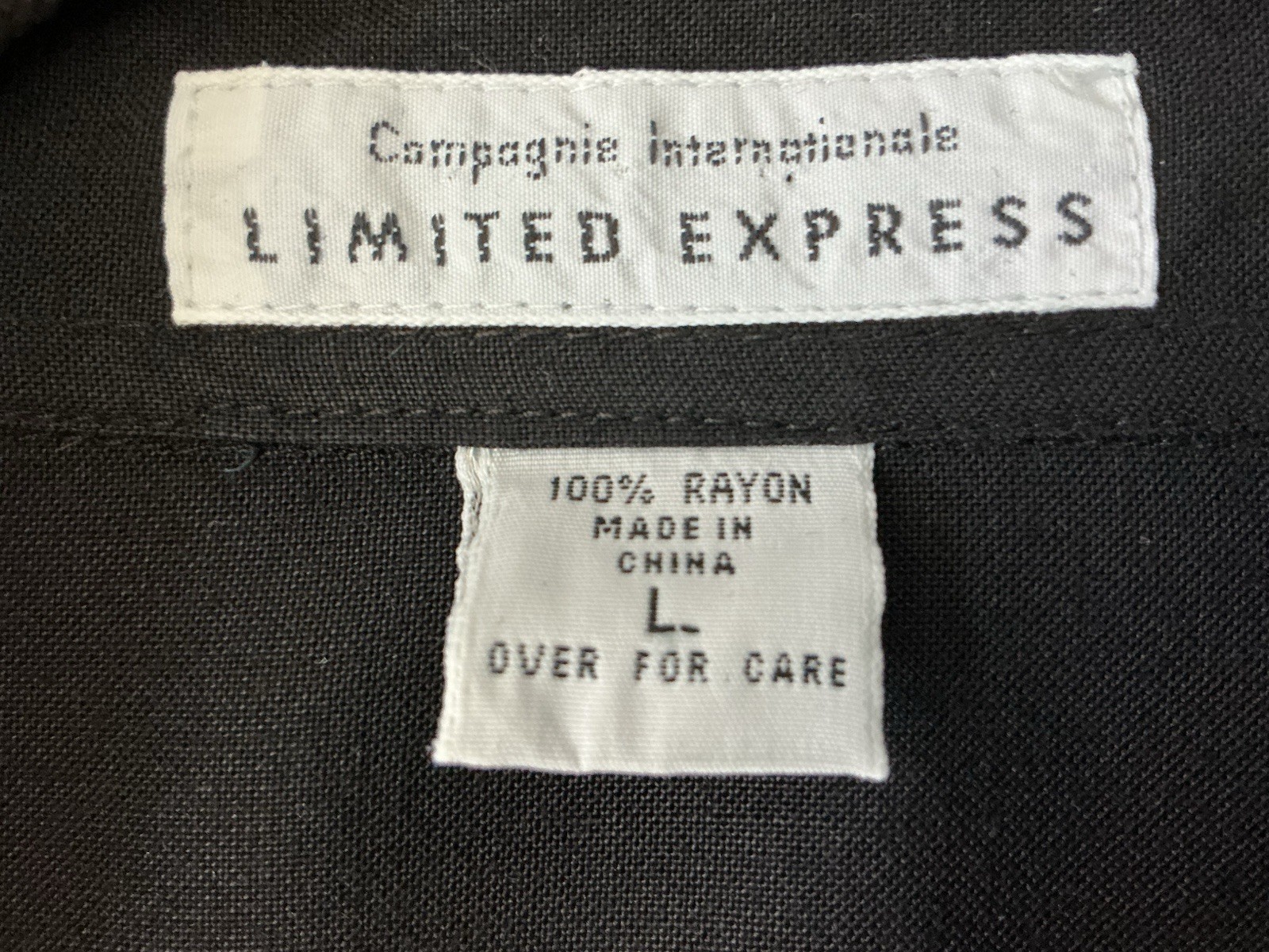 VTG,EXPRESS,Ladies SZLDOLMAN Long Sleeve,Button Down,Collard,black,pocket