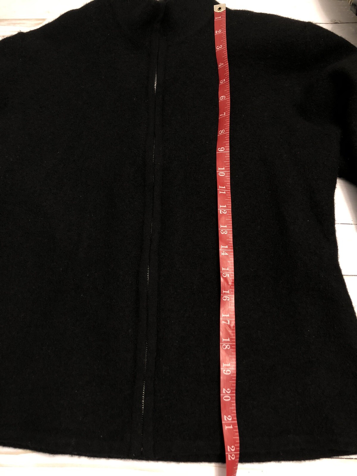 Bridgetown Collection Women’s Full Zip 100% Black Wool Cardigan Sweater Size M
