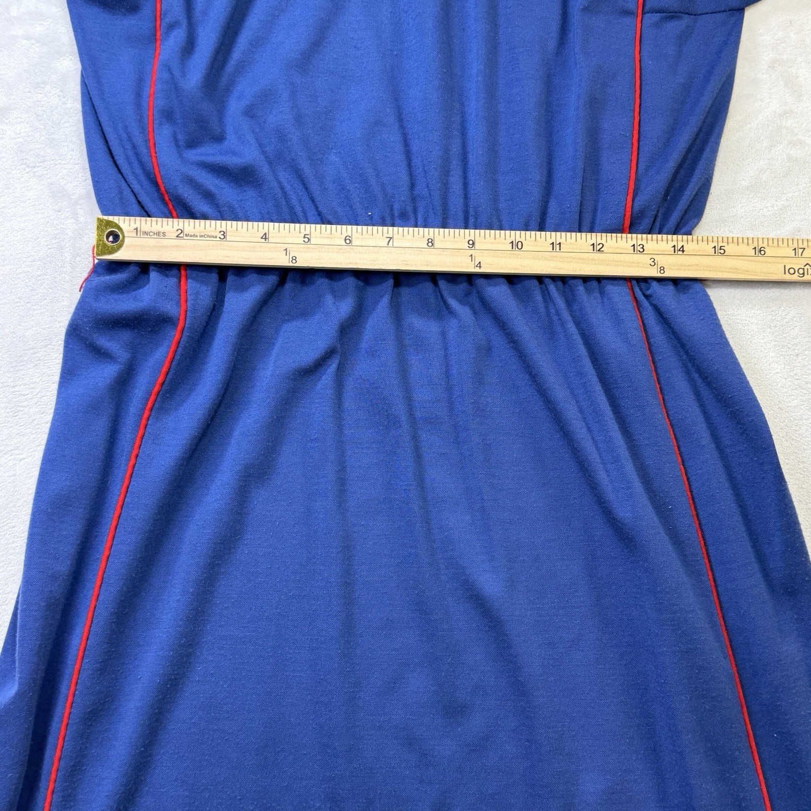 Vtg 60s 70s Act I NY Prairie Puritan Mod Midi Sleves Dress Sz 3/4 USA Belted