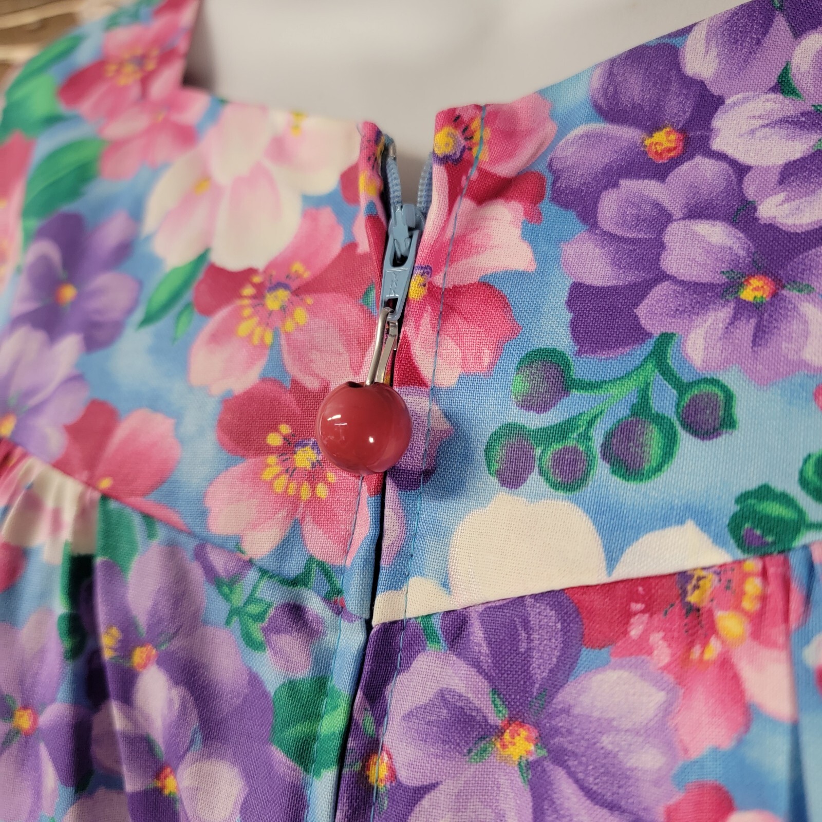 Vtg Elinor Carolina Maid Floral House Dress 70s 80s 90s Size Large Made In USA