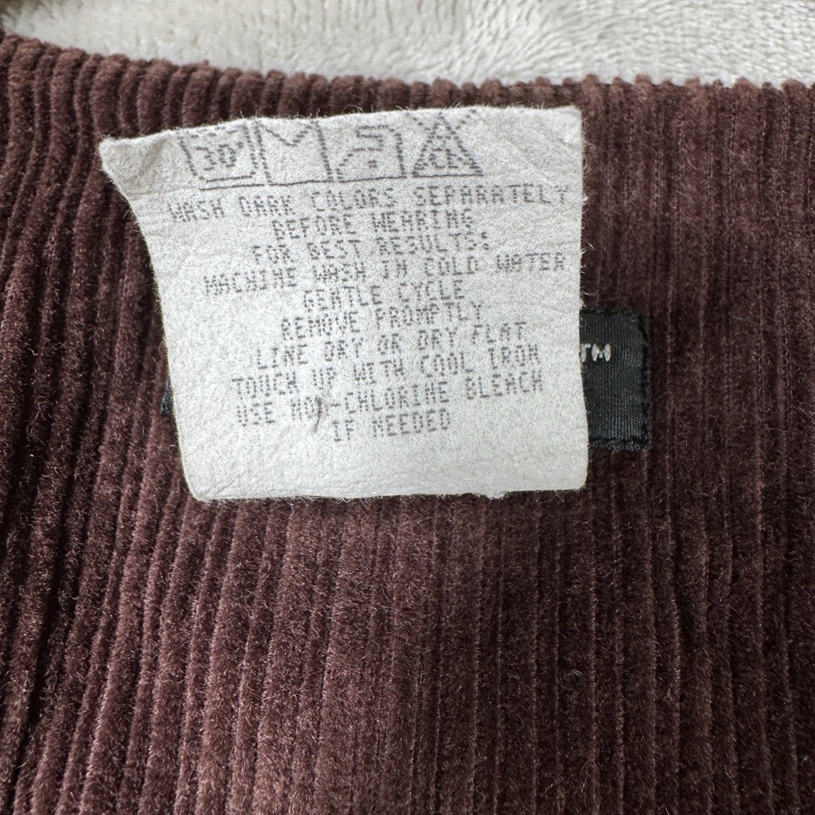 Vintage 90s Y2K Counterparts Corduroy Zip Mini Dress Jumper Brown Size 12