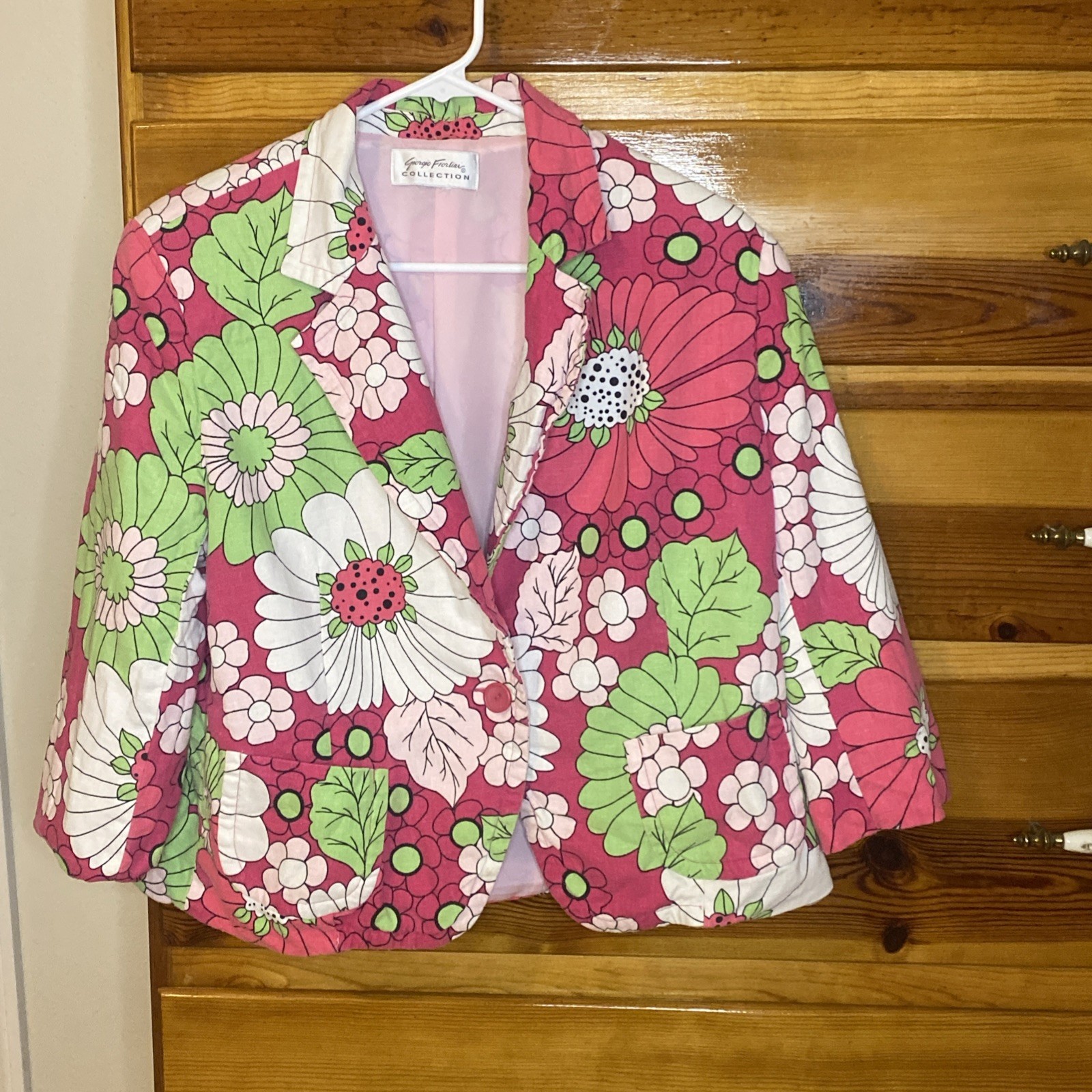 Vintage Giorgio Fiorlini Collection Womens Floral Blazer Sz L Geek Grannycore