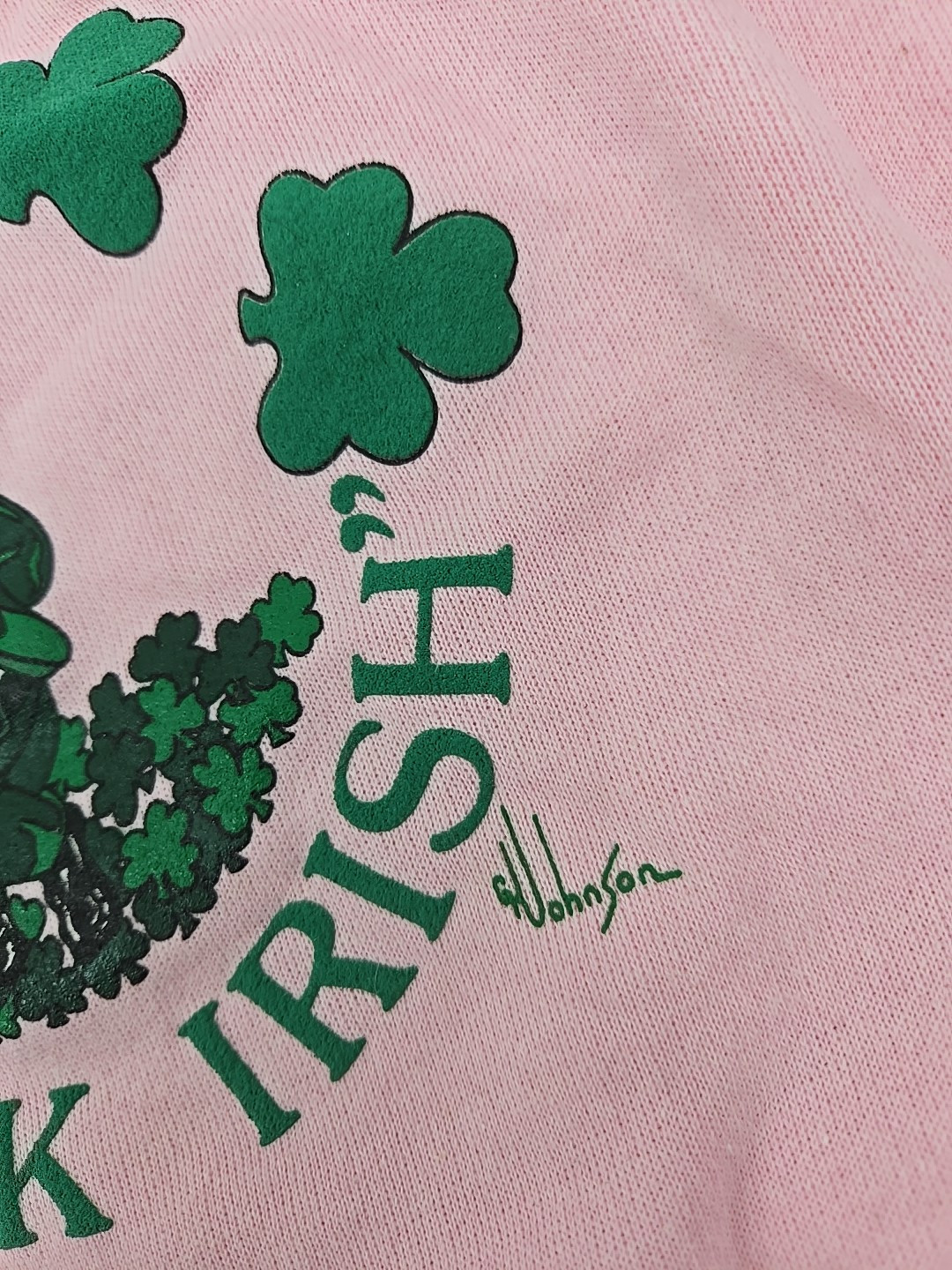 Vintage Deadstock 1980s Pink Sweatshirt, Think Irish, Hanes L 14-16 Womens Xs