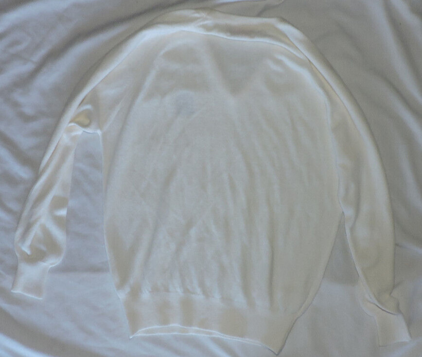 Vintage Lady Pickering Super Soft Acrylic White Sweater-Golf Course Logo XL