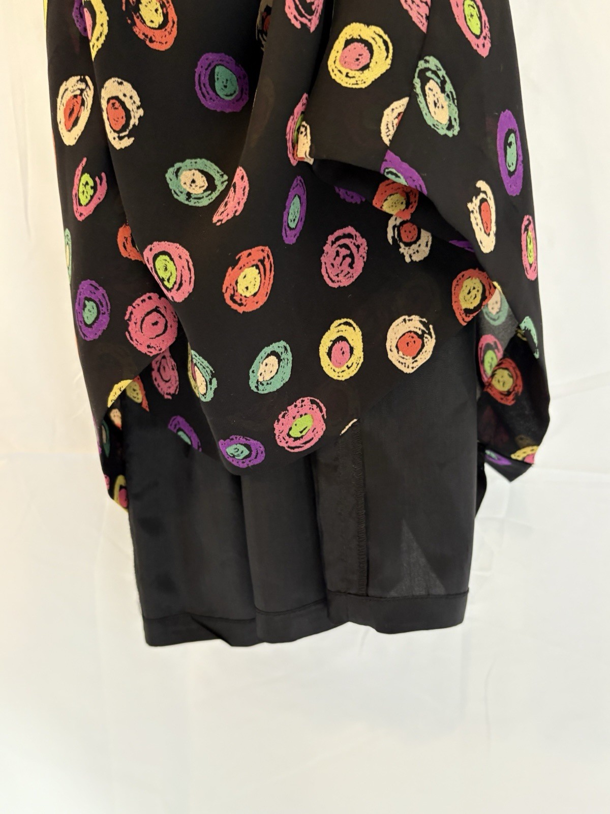 Vtg 80s Julie Francis 100% Silk Rainbow Abstract Dot Dress Retro Glam Designer 6