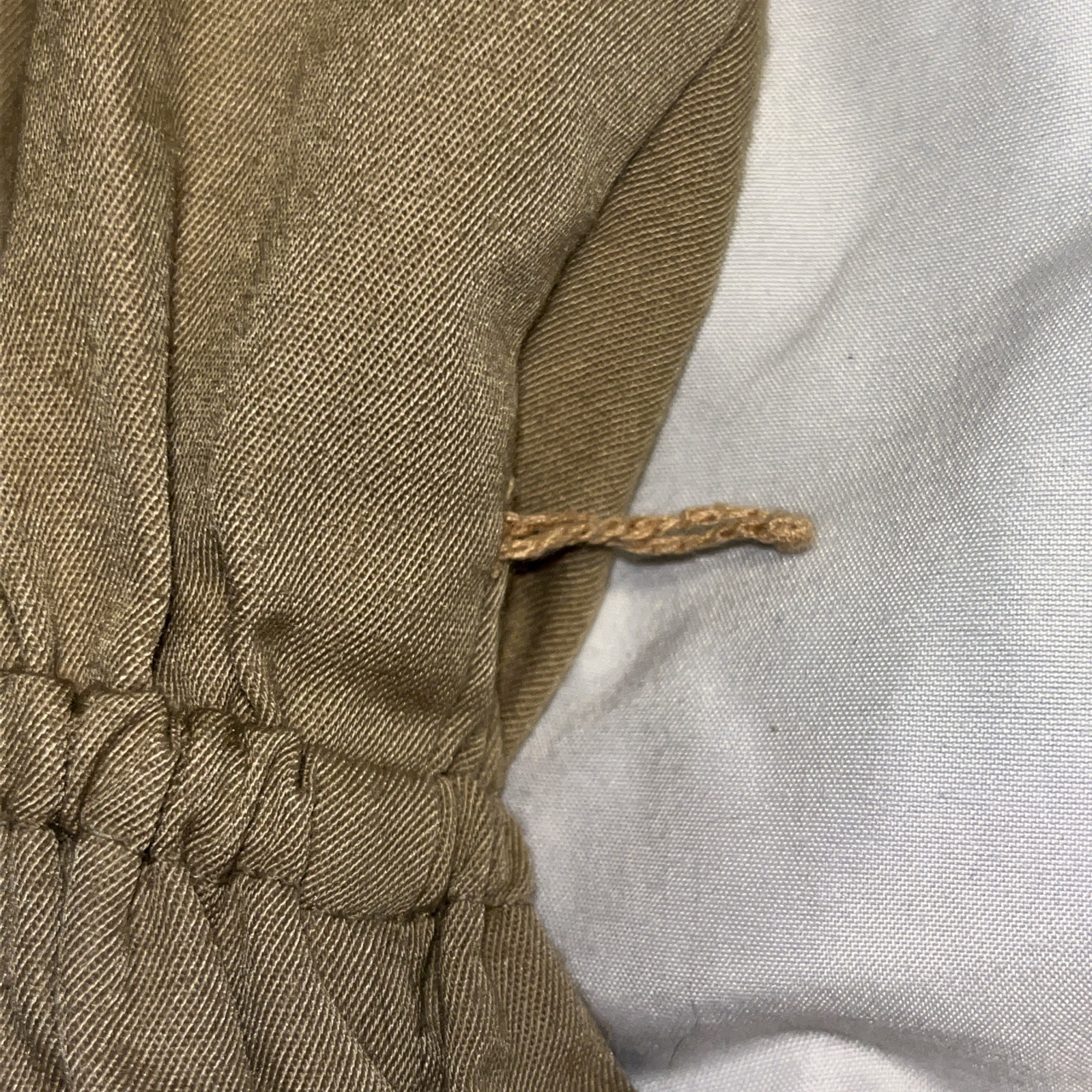 Caron Vintage Army Dress Beige Long Sleeve Pockets Mock Neck Medium Maxi Khaki
