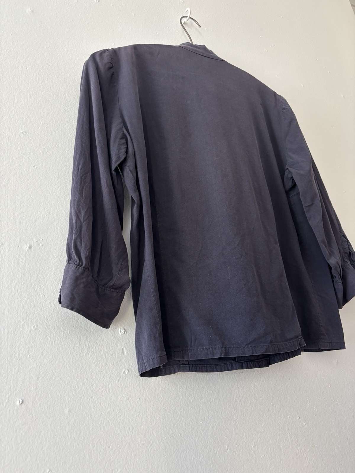 Vintage 1950s Softest Cotton Gabardine Button Down Secretary Blouse