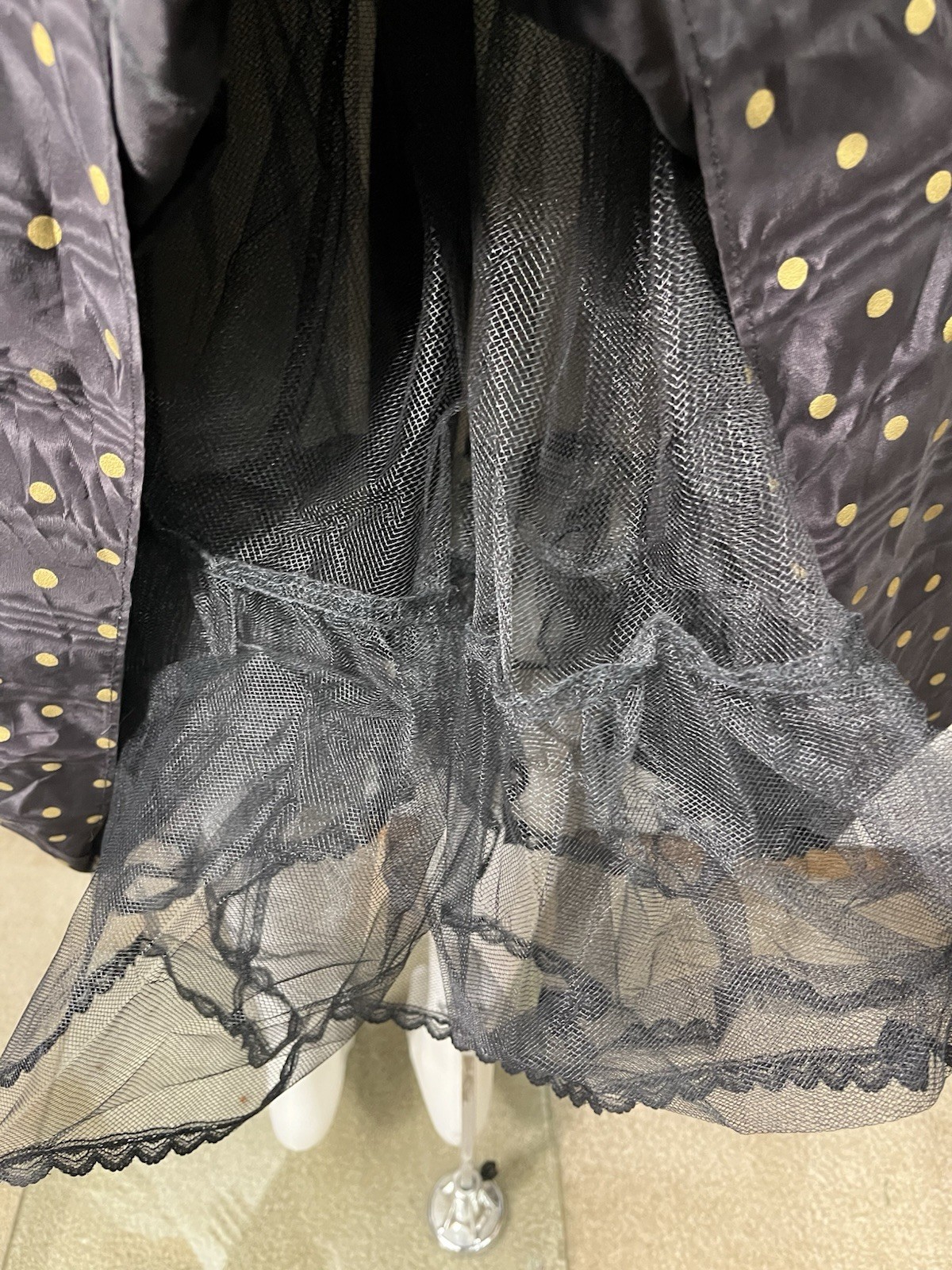 Vtg Scott McClintock Gunne Sax Black Gold Velvet Tafetta Gown Dress Crinoline M