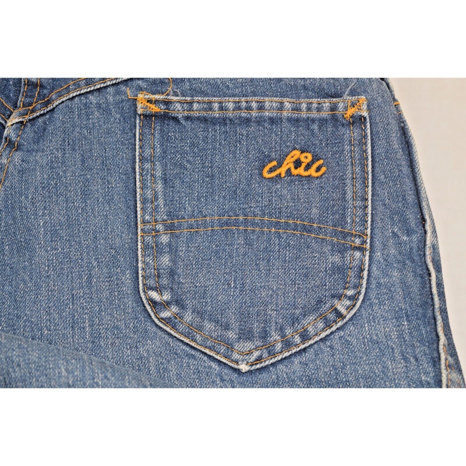 Vintage Chic by HIS Jeans 32 x 28 70s Classic Blue High Waist Boot Cut Made USA
